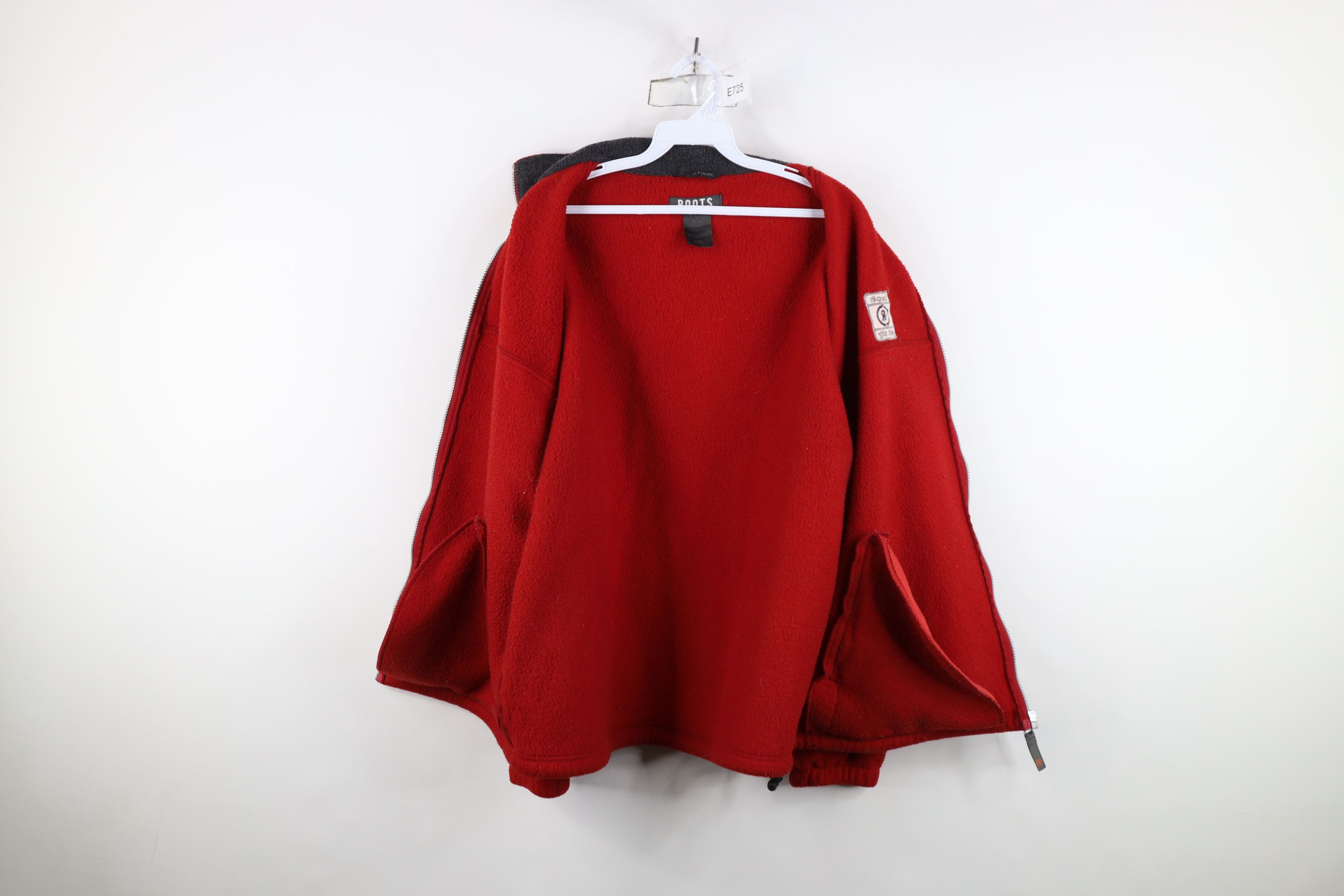 Vintage Vintage 90s Roots Tech Park City Utah Fleece Jacket Red Size US M / EU 48-50 / 2 - 11 Thumbnail