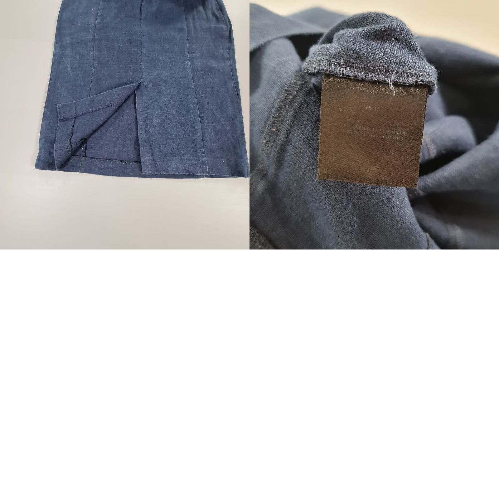 Jaeger Jaeger Navy Blue Knee Length Linen Dress 100% Linen Zip Sleeveless Square Neck Womens dress Summer Casual 10 UK Size L / US 10 / IT 46 - 8 Thumbnail