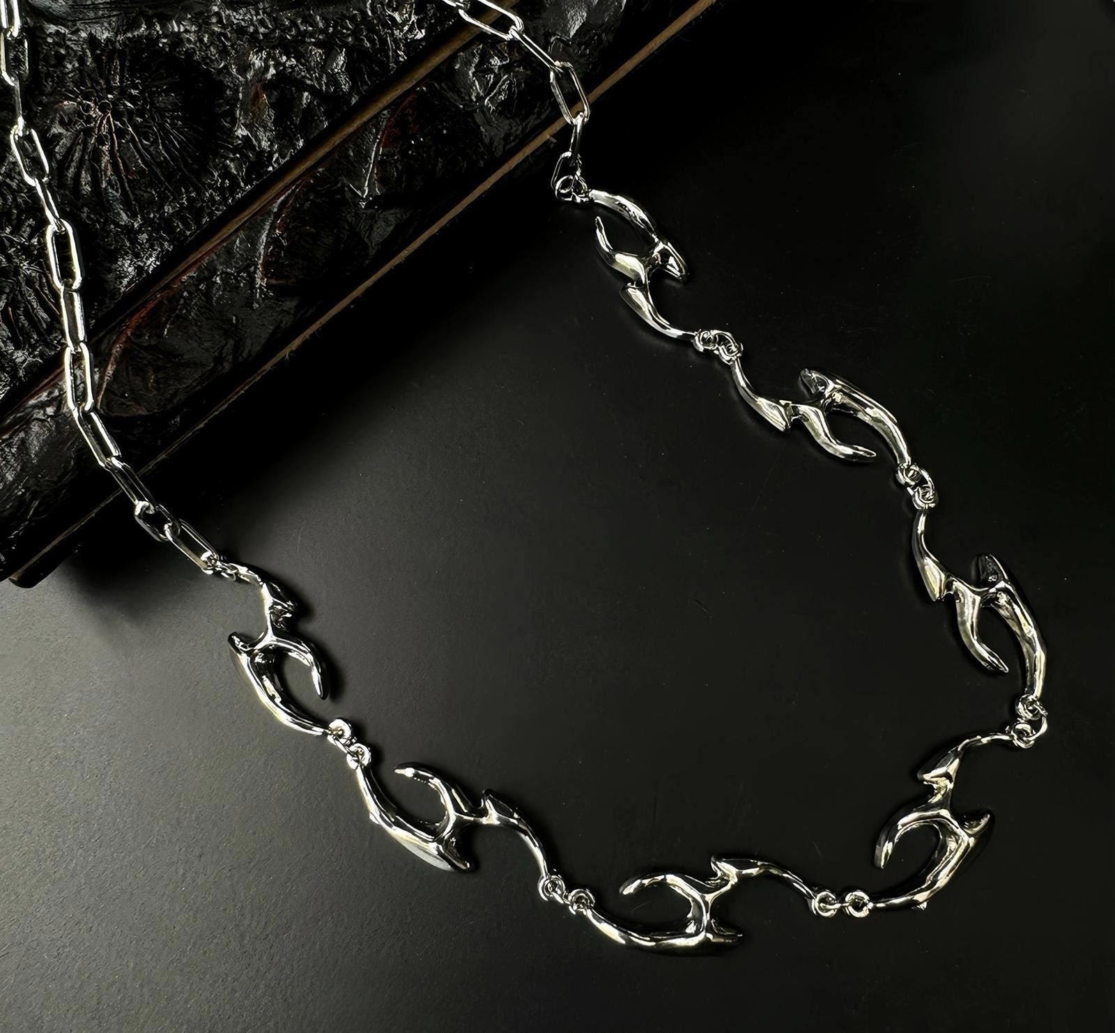 Jewelry Silver Chunky Chain Link Necklace, Modern Necklace Size ONE SIZE - 5 Thumbnail
