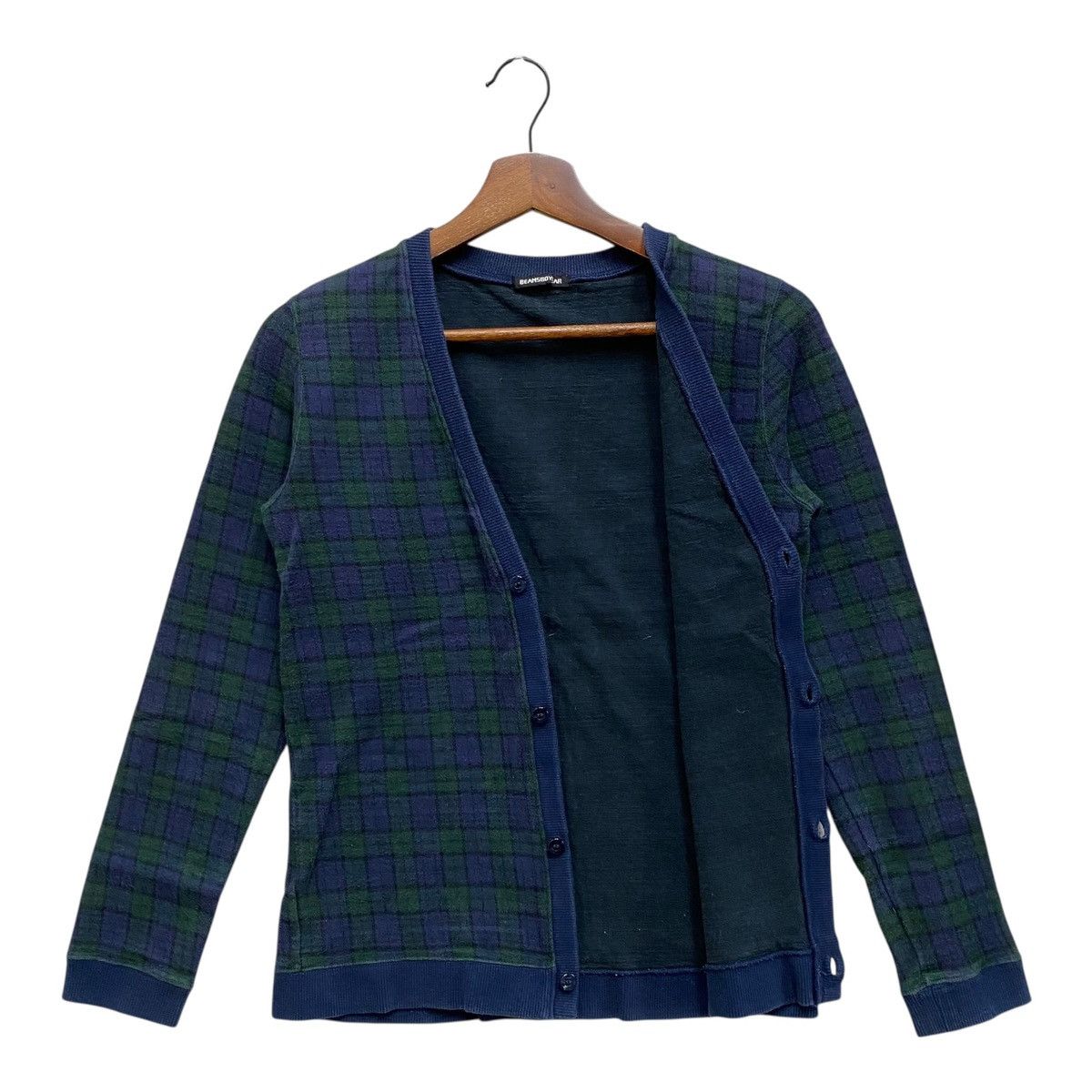 Beams Japan Vintage Beams Boy Plaid Cardigan Japan Designer Knit Green Size US XS / EU 42 / 0 - 1 Thumbnail