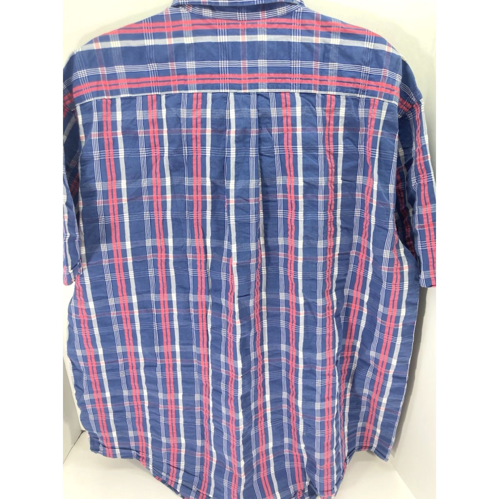 Brooks Brothers Brooks Brothers Madison Camp Shirt Men XL Blue Pink Stripe Button Short Sleeve Shirt Size US XL / EU 56 / 4 - 6 Thumbnail