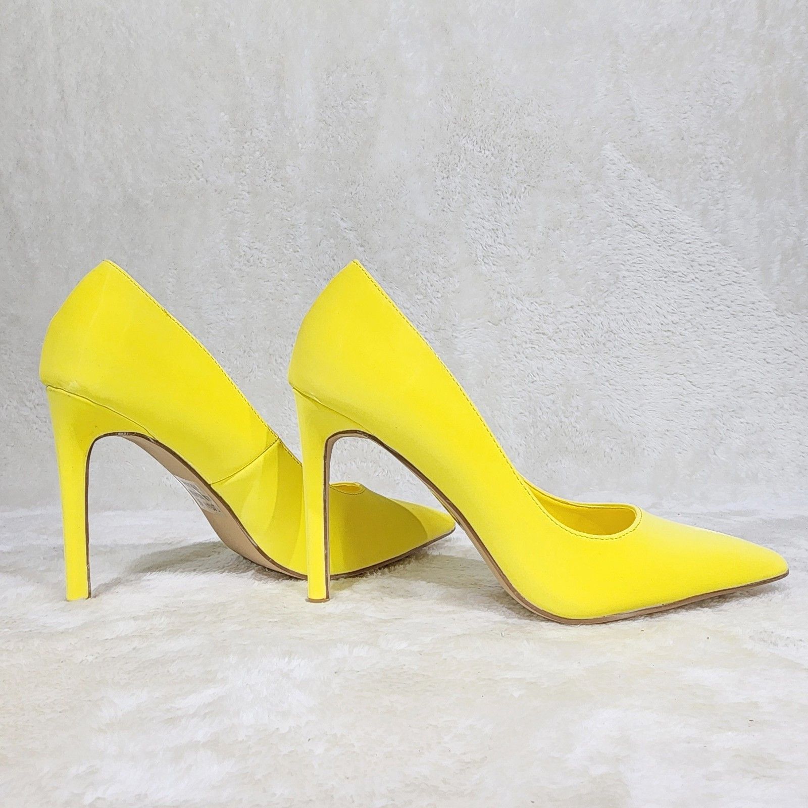 Other Bright Yellow High Heel Stiletto Pumps Evening Party Shoes Size US 8.5 / IT 38.5 - 3 Thumbnail