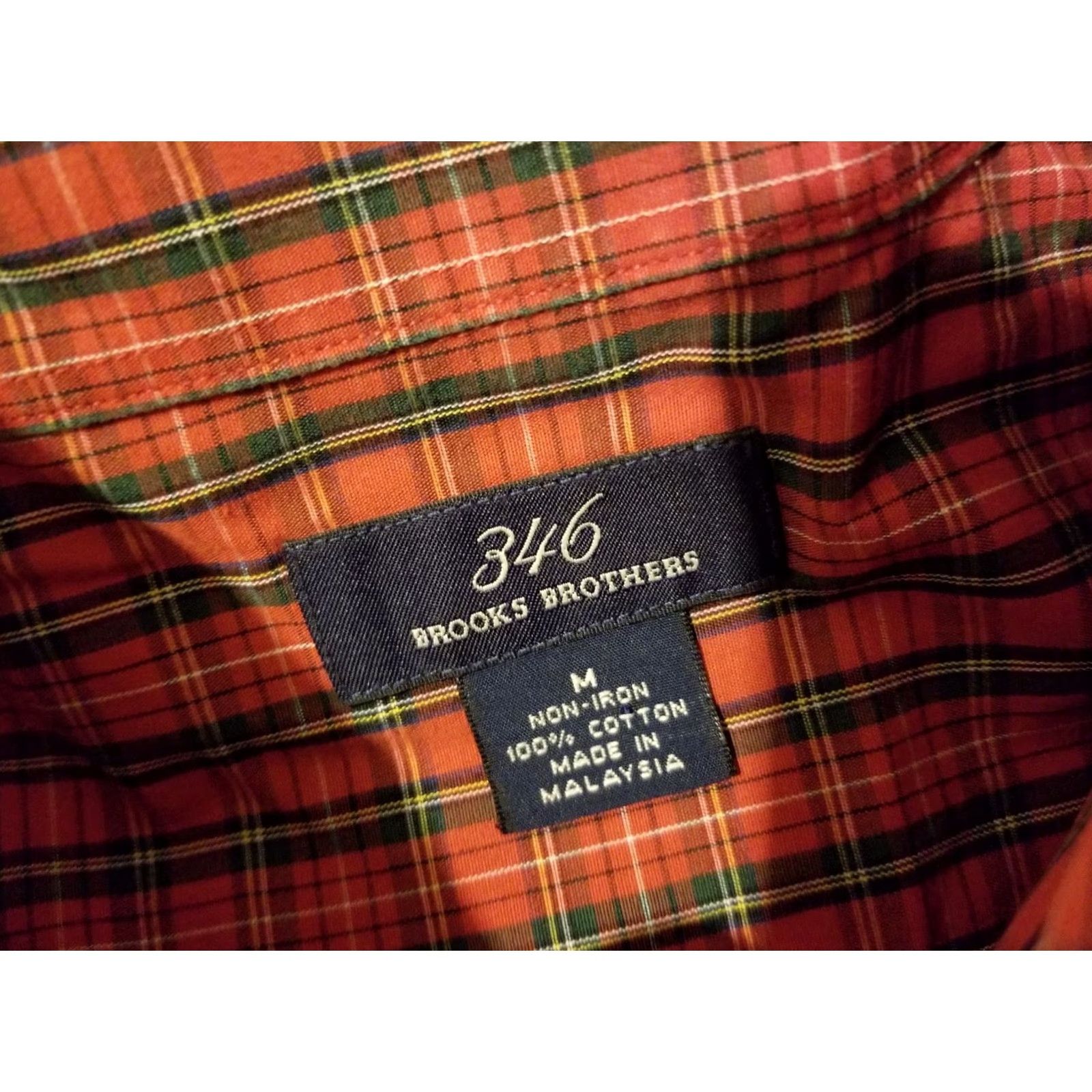 Brooks Brothers Brooks Brothers Dress Shirt Men M Medium Red Button Cotton Size 40R - 3 Thumbnail
