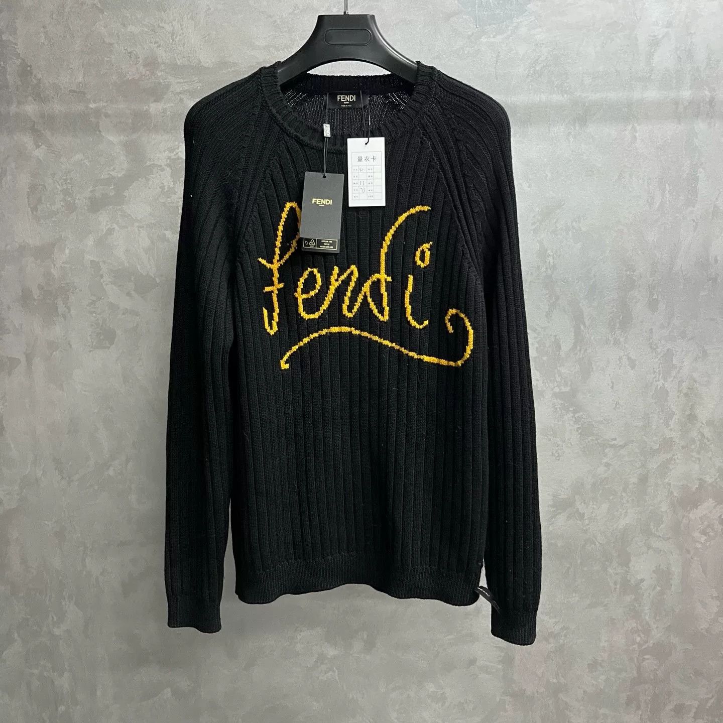 Fendi Fendi Black Letter Embroidery Crewneck Sweater Size US M / EU 48-50 / 2 - 1 Thumbnail