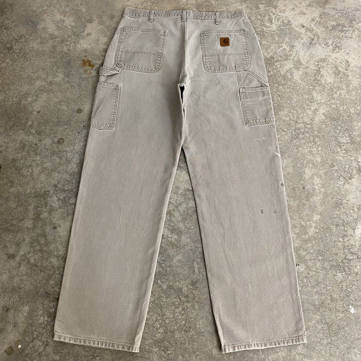 Carhartt × Vintage Vintage Carhartt Desert Grey Carpenter Workwear Pants Size US 35 - 15 Thumbnail