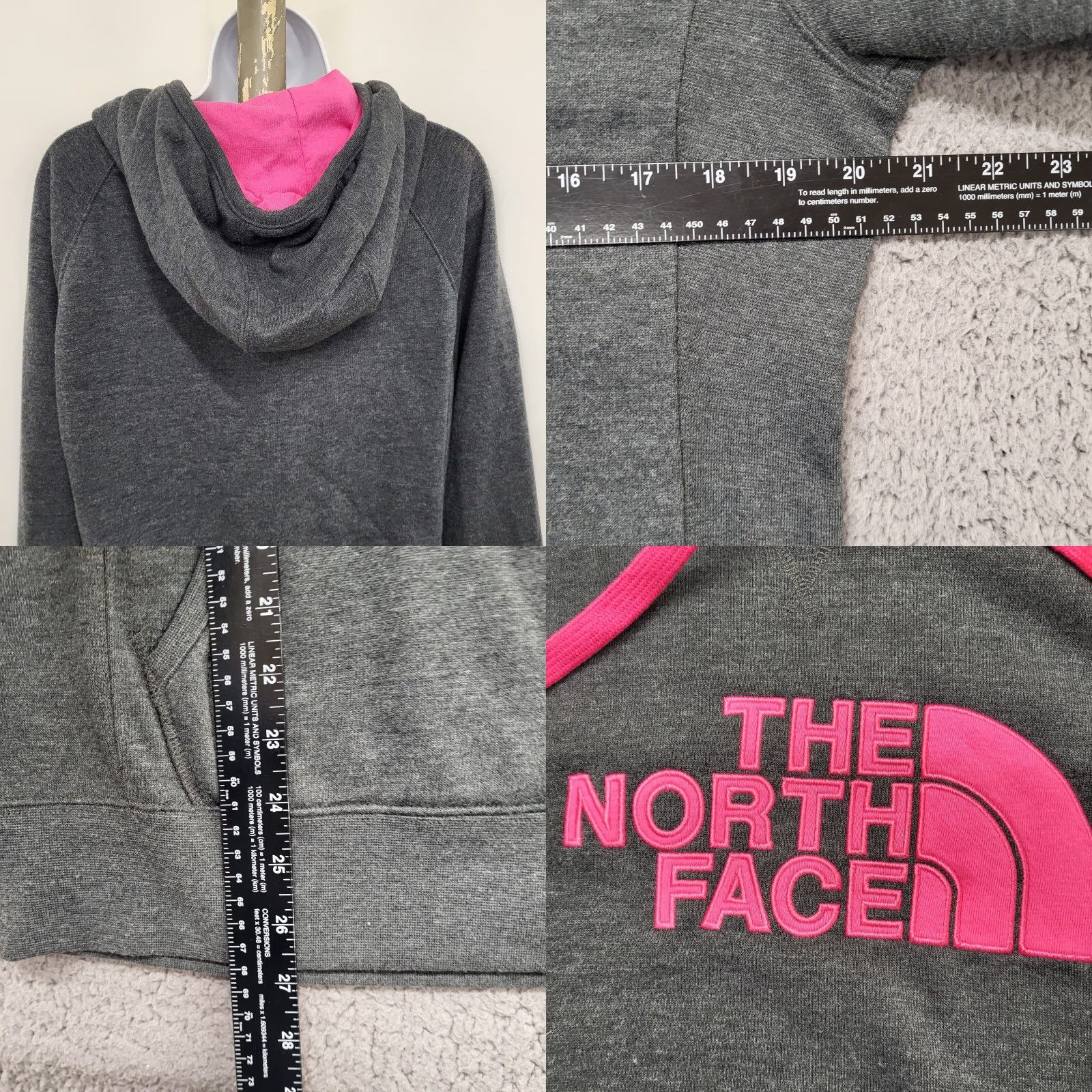 The North Face The North Face Hoodie Women Regular Size L Outdoor Hiking Pink Gray Casual Hooded Pockets Logo Embroidered Size L / US 10 / IT 46 - 8 Thumbnail