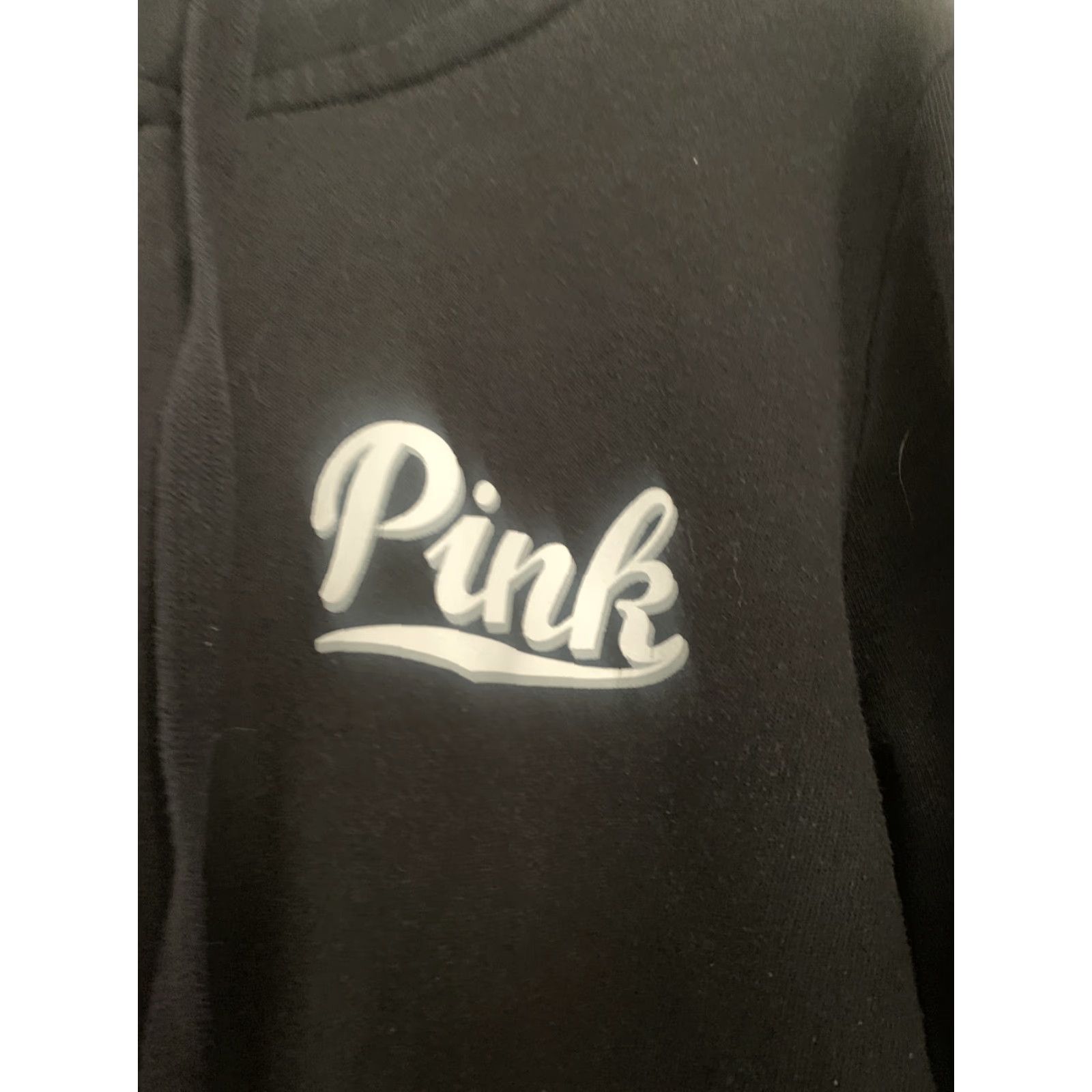 Pinko PINK Hoodie 1/4 Zip Black Women Size S Victoria's Secret Full Zip Activewear Womens Size S / US 4 / IT 40 - 2 Thumbnail