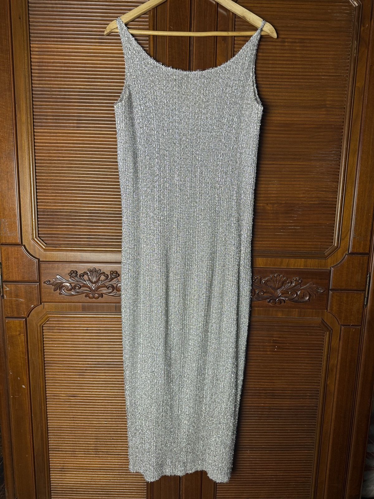 Issey Miyake Issey Miyake Metallic Sleeveless Midi Dress Size XS / US 0-2 / IT 36-38 - 3 Thumbnail