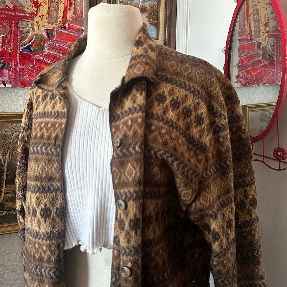 Energie energie brown bohemian button up jacket Size M / US 6-8 / IT 42-44 - 2 Thumbnail