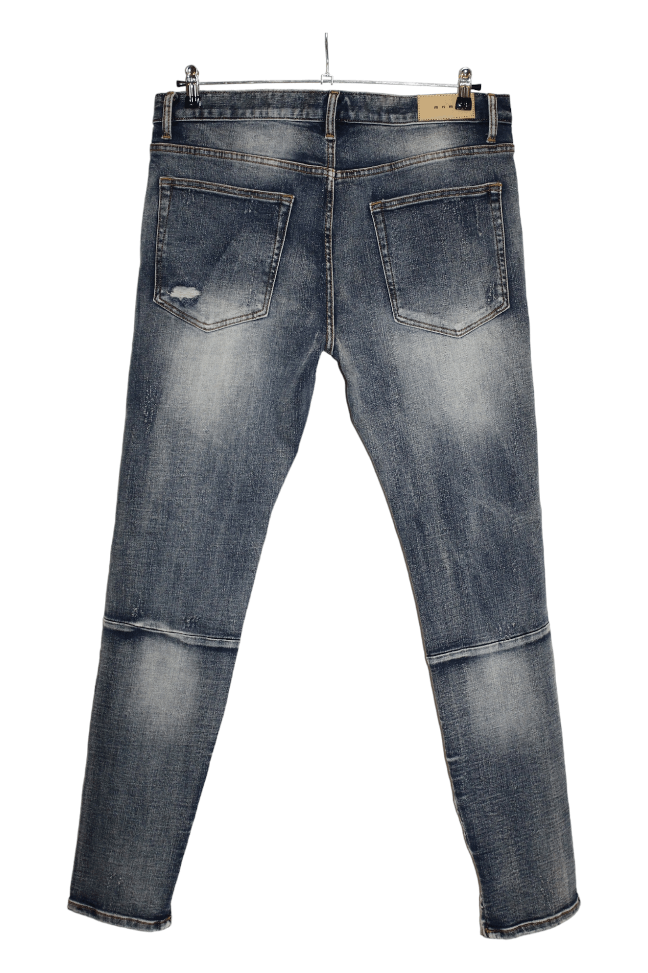 MNML MNML Stretch Slim Fit Distressed Zipper Biker Jeans Size US 38 / EU 54 - 13 Thumbnail