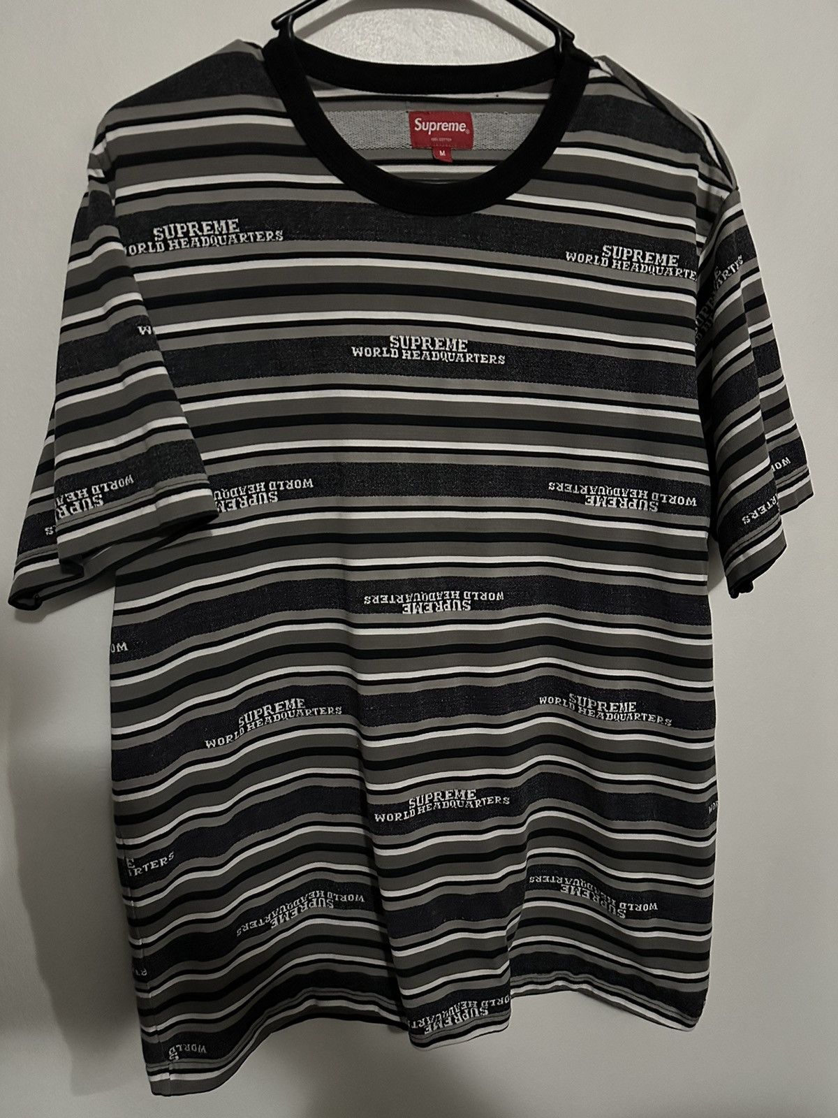 Supreme Supreme HQ Stripe S/S Top Tee Size US M / EU 48-50 / 2 - 1 Thumbnail