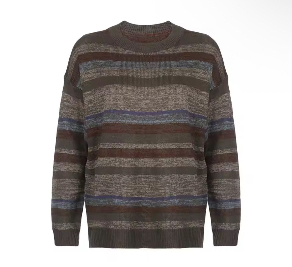Other Streetwear Goth Crew Neck Striped Sweater Jacquard Knitwear Size US L / EU 52-54 / 3 - 1 Thumbnail