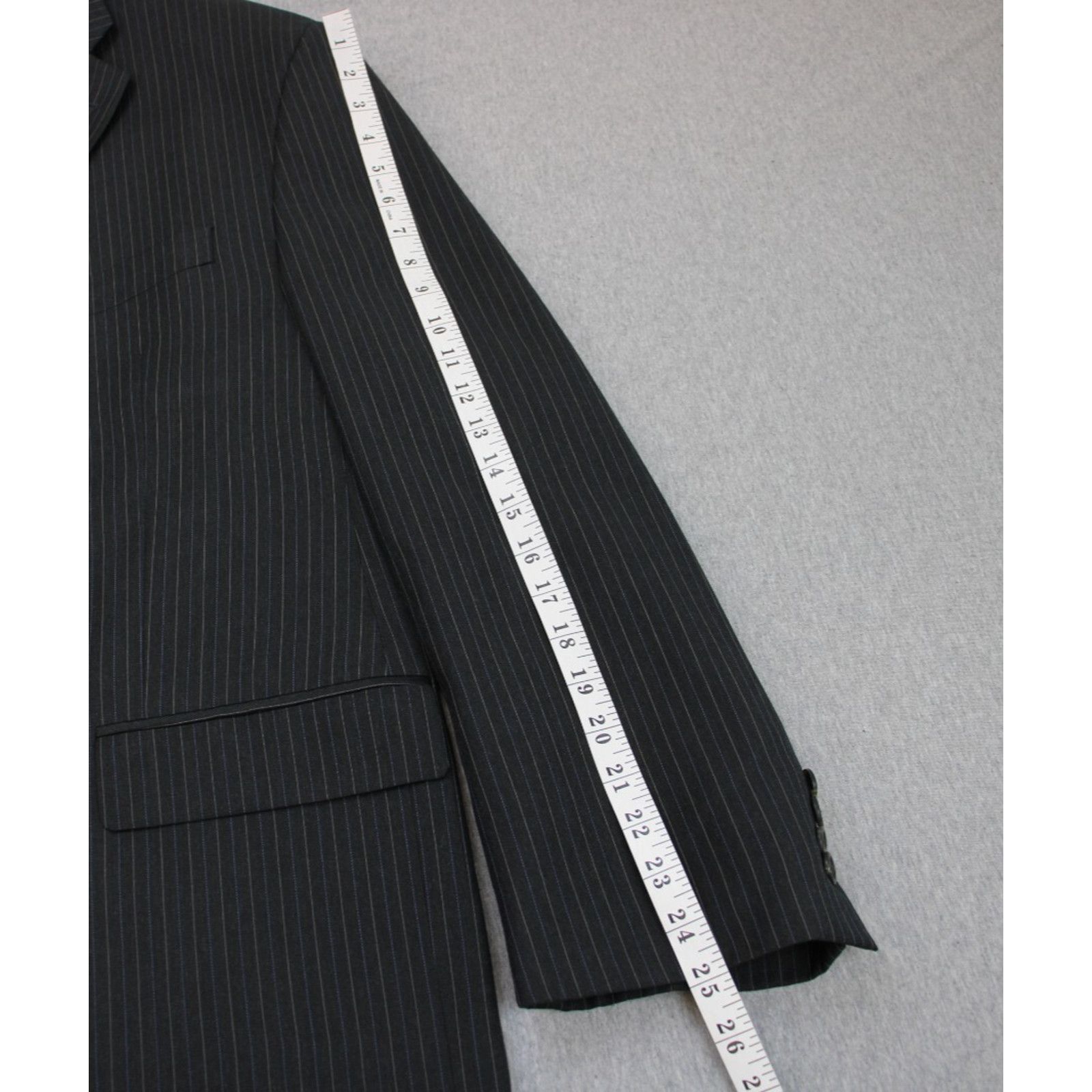 Lauren Ralph Lauren Lauren Ralph Lauren Blazer Mens 48R Gray Striped Wool Size 48R - 7 Thumbnail