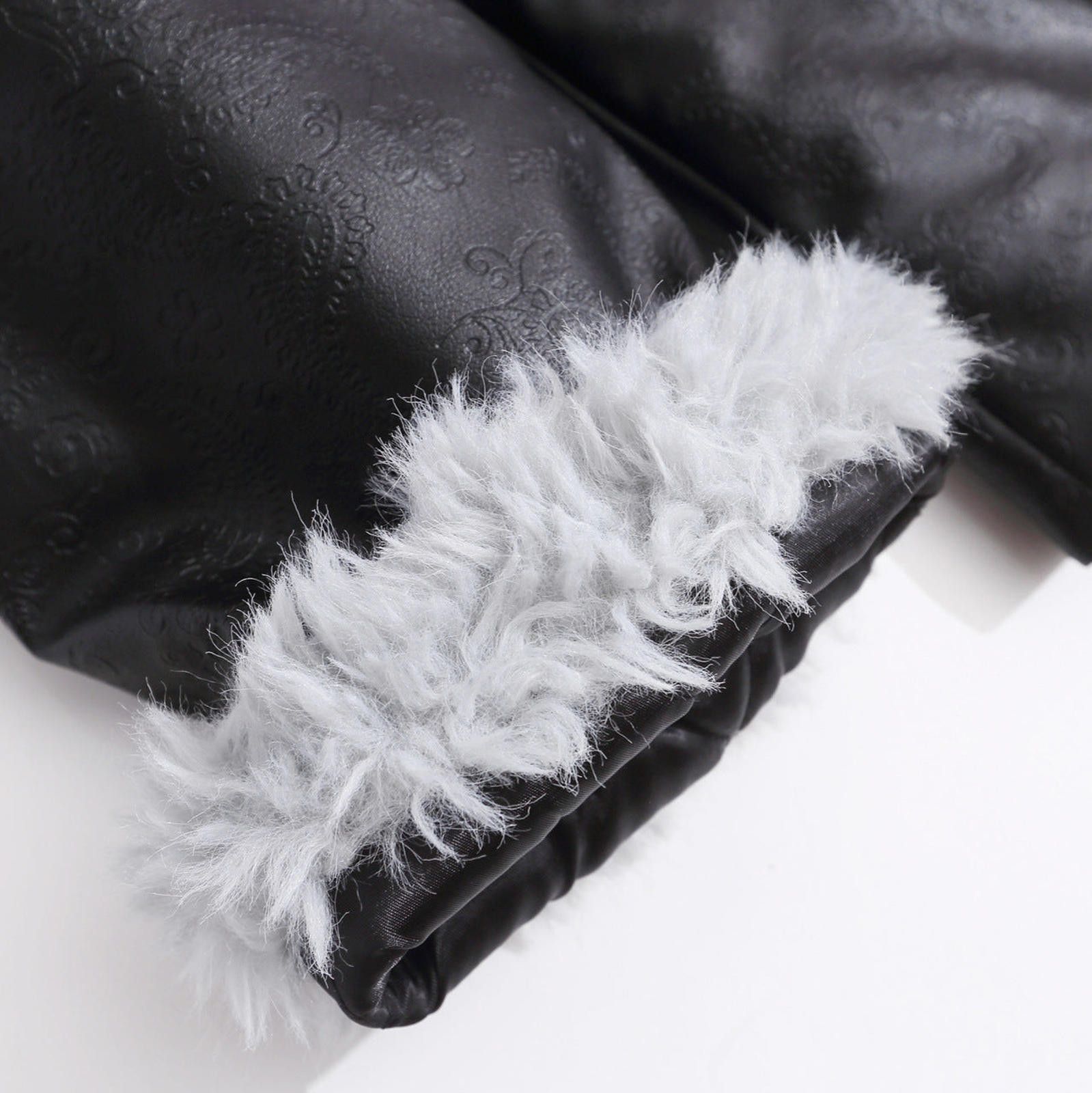 Japanese Brand Black Faux Leather Faux Fur Lined Jacket, Winter Outerwear Size M / US 6-8 / IT 42-44 - 3 Thumbnail