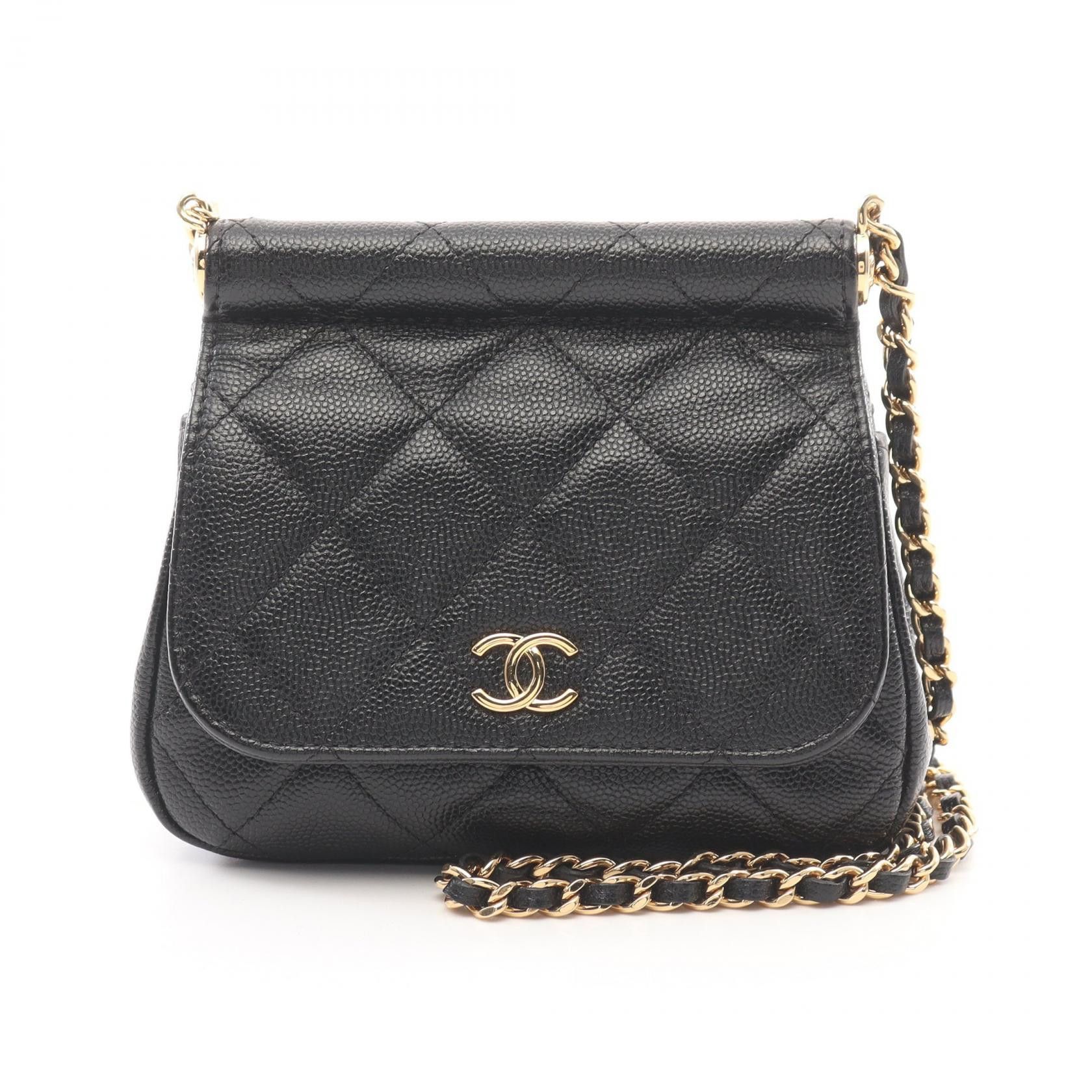 Chanel Chanel Matelasse Caviar Skin Shoulder Bag Leather Shoulder Bag Ap3004 in Black, Women's
