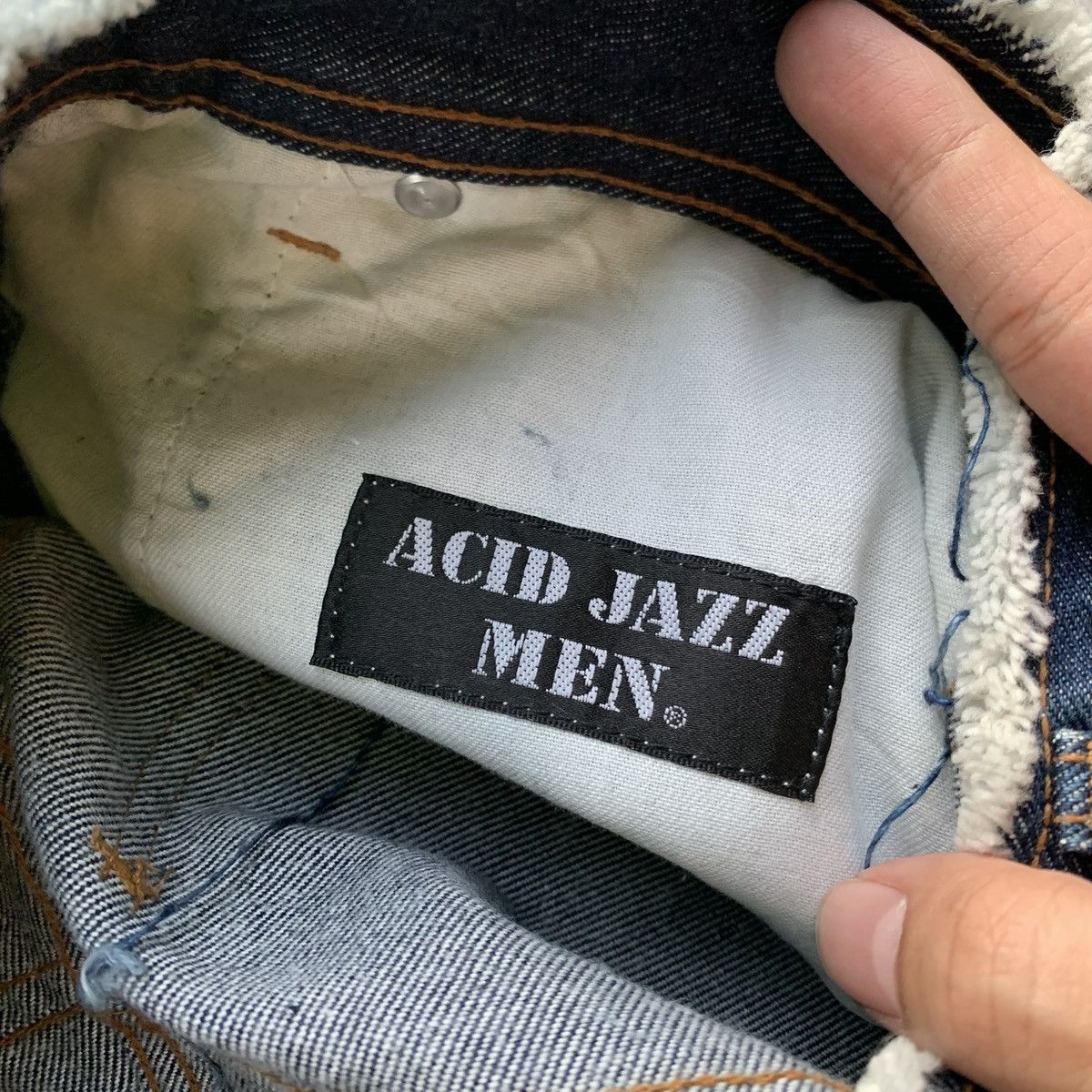 Japanese Brand 2000s Rare Acid Jazz Men Unfinished Style Denim Jeans Size US 30 / EU 46 - 8 Thumbnail