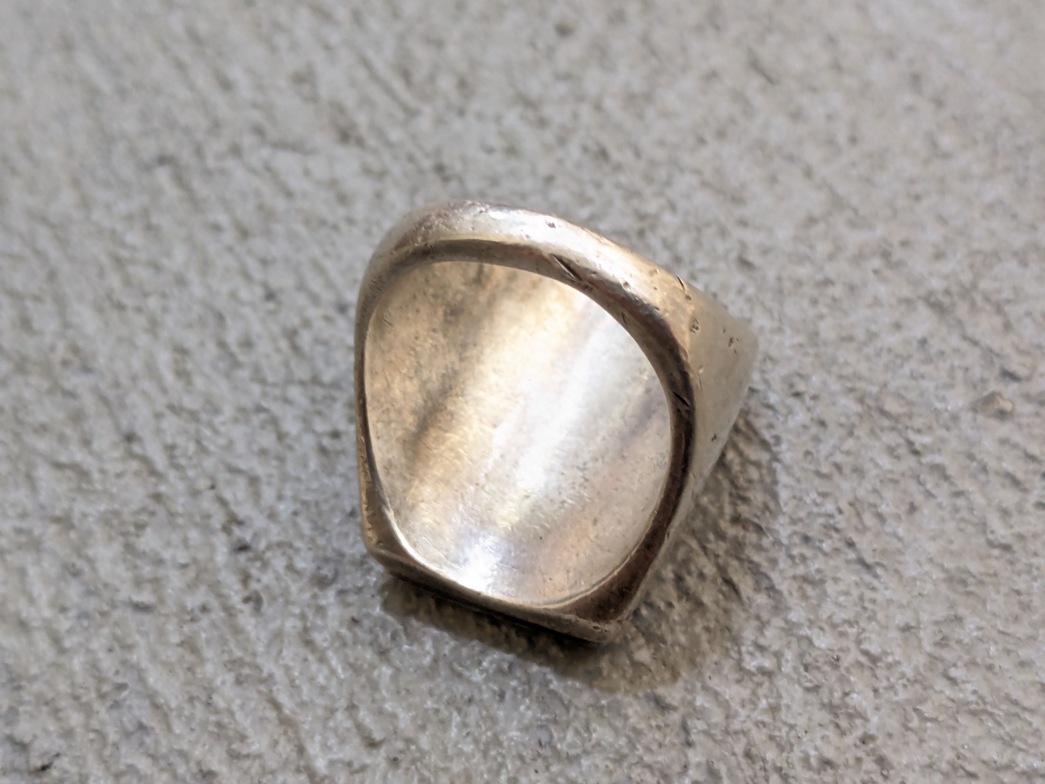 Other Vintage Sterling Silver Ring 11.5 Turquoise Rectangle Modern Size ONE SIZE - 10 Thumbnail