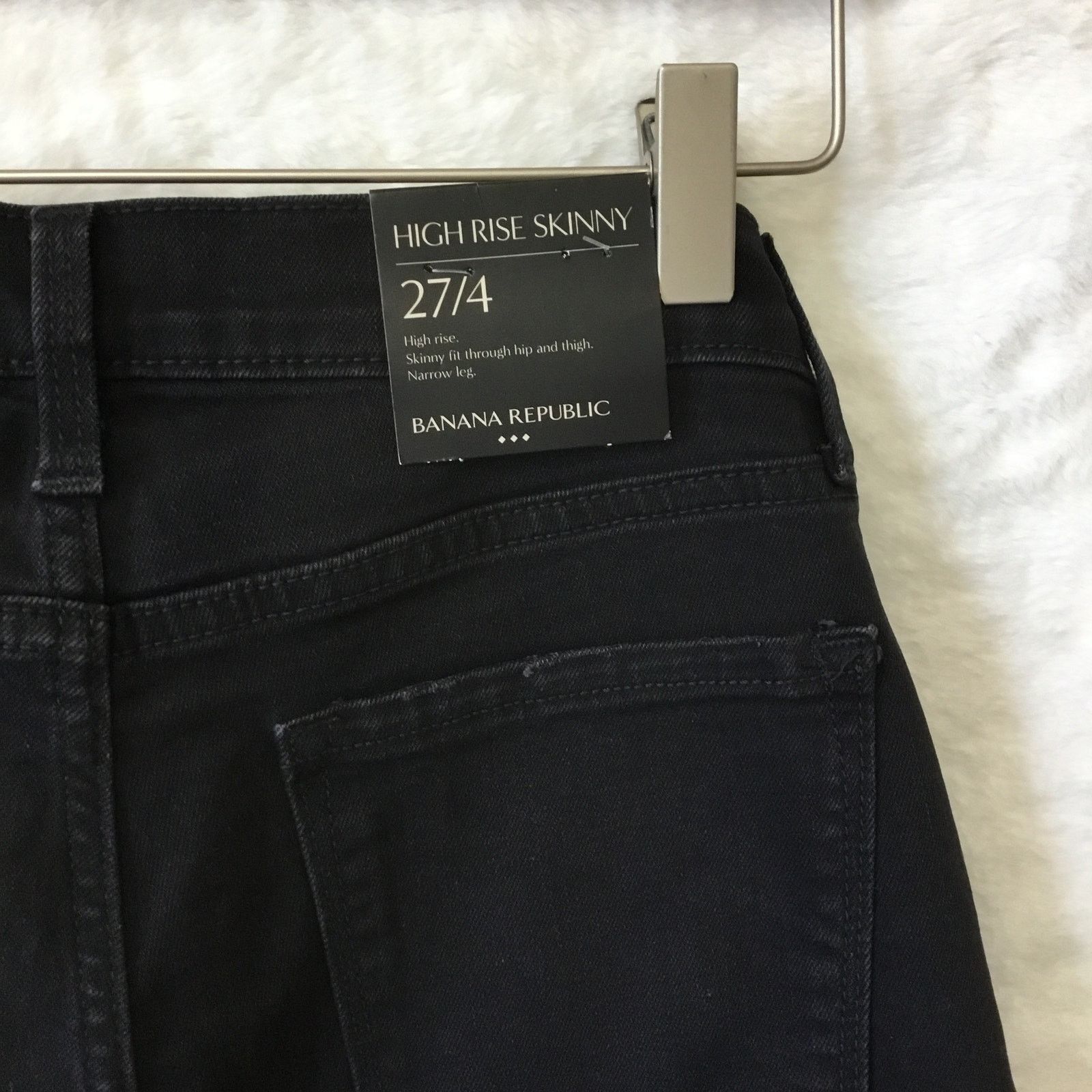 Banana Republic Banana Republic High Rise Black Denim Skinny Jeans Size 27" / US 4 / IT 40 - 8 Thumbnail