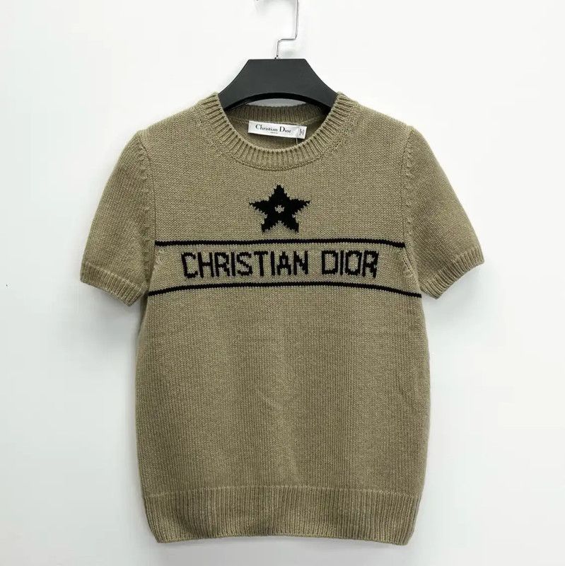 Dior Dior Khaki Short Sleeve Wool T-Shirt 0089 Size S / US 4 / IT 40 - 1 Thumbnail