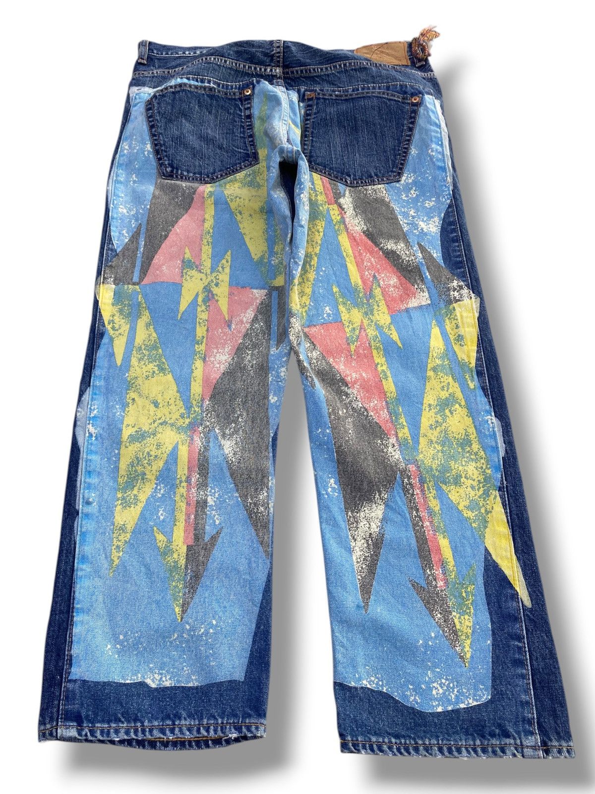 Other Japanese Brand Back Graphic Print Style Baggy Jeans Size US 32 / EU 48 - 3 Thumbnail