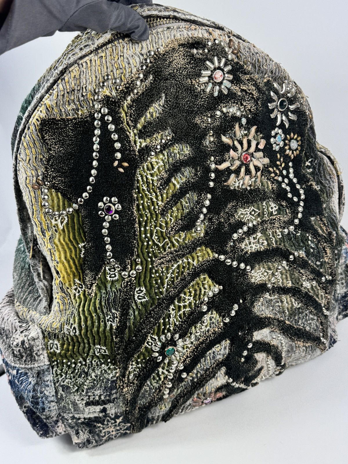 Proleta Re Art 1/1 EMBELLISHED EMBROIDERED COTTON BACKPACK Size ONE SIZE - 3 Thumbnail