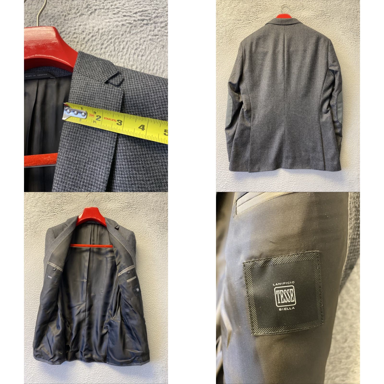 Hugo Boss VINTAGE HUGO BOSS Blazer Single-Breasted Men’s 40 R Gray Wool 2-Button Front 3-Button Sleeve Notch Lapel Size 40 Mens Size 40R - 8 Thumbnail