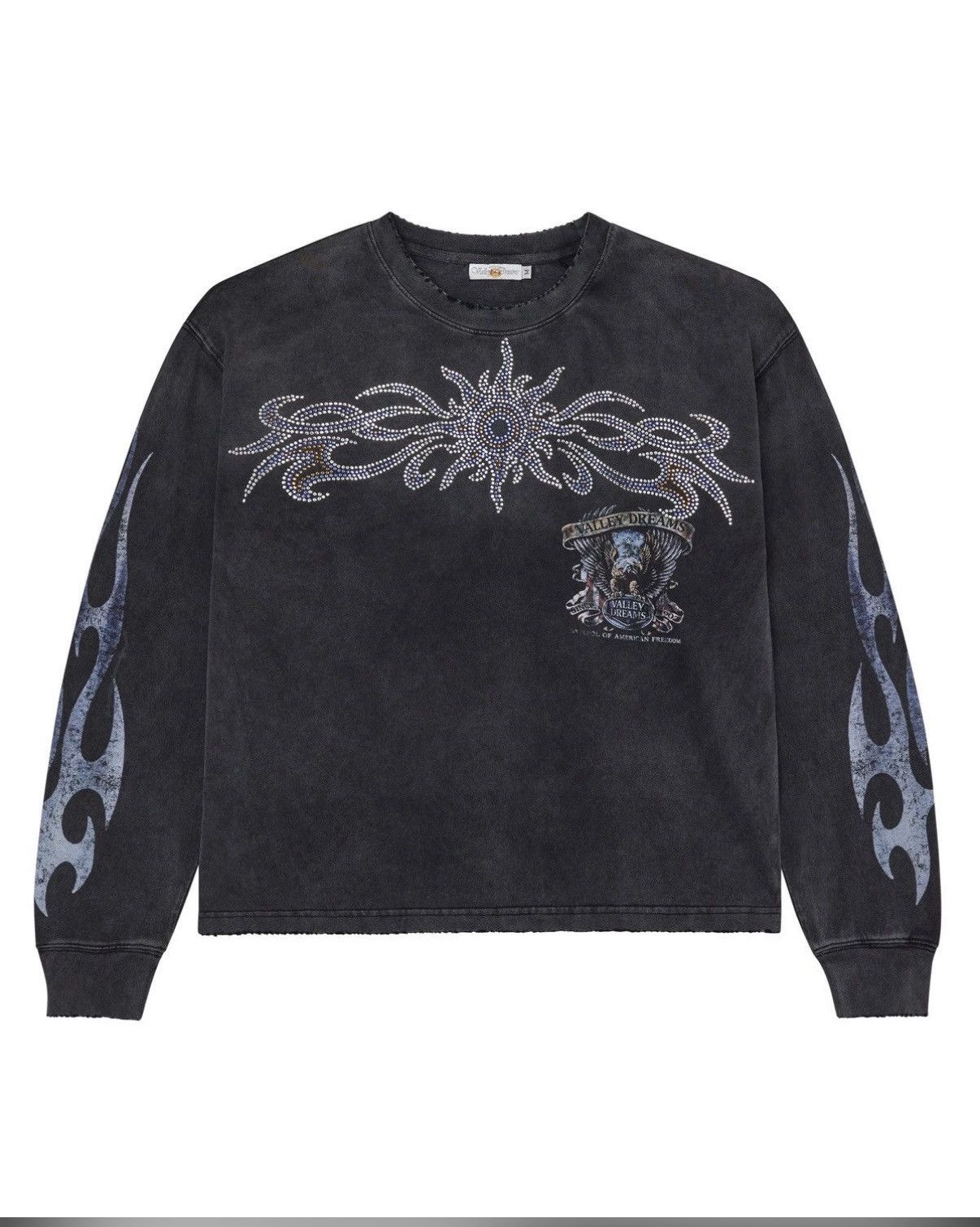 Vale Forever Valley Black Bling Long Sleeve Tee Shirt L/S