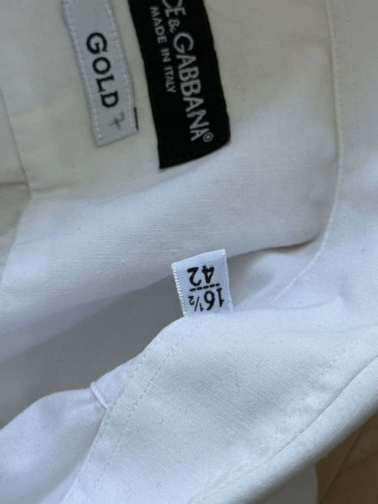 Dolce & Gabbana Dolce & Gabbana gold white classic oxford ls shirt Size US XL / EU 56 / 4 - 5 Thumbnail