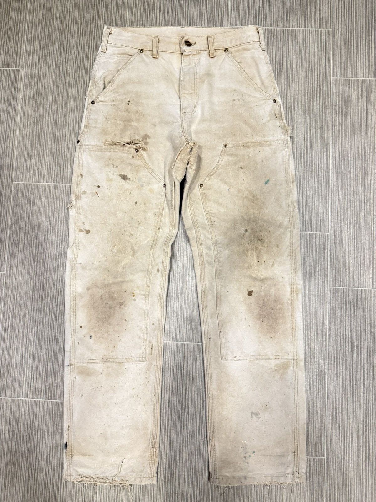 Vintage Washed Tan Carhartt Double Knee Carpenter Pants