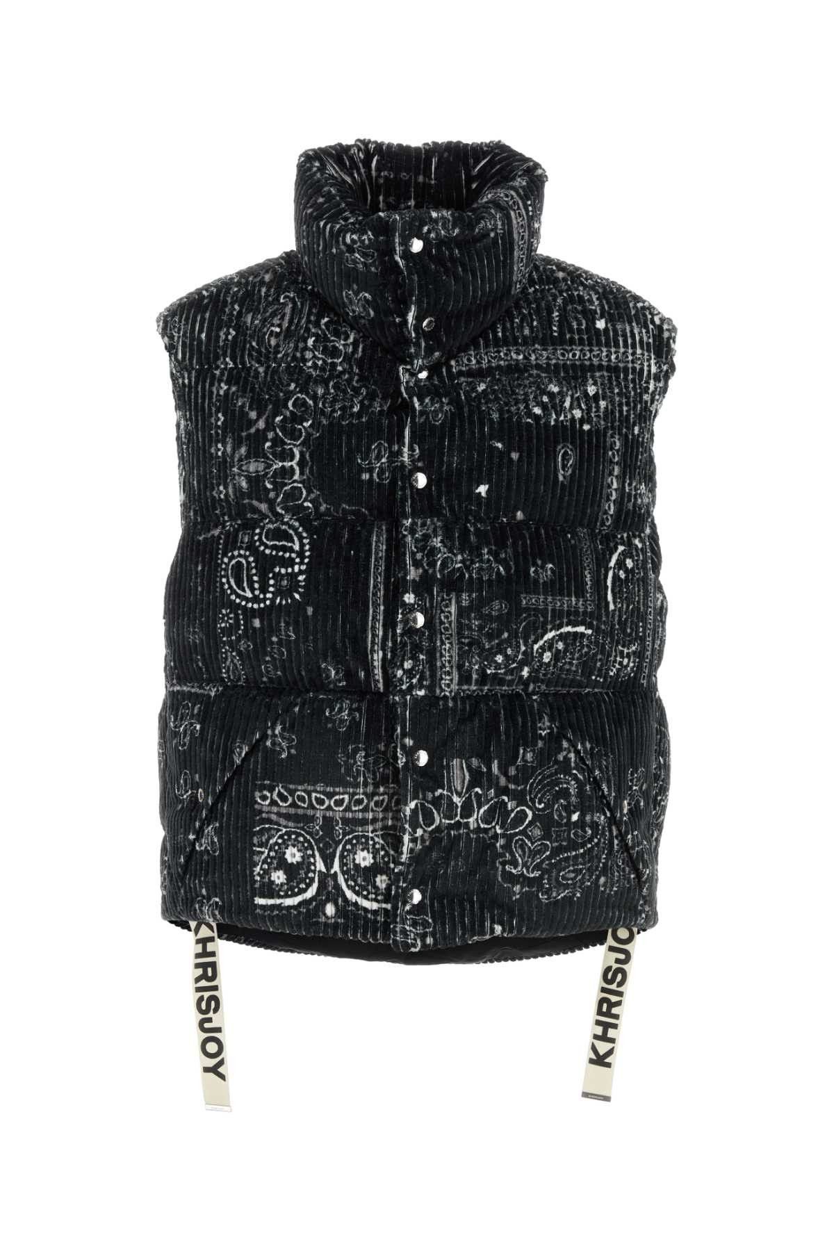 Khrisjoy Printed Corduroy Oversize Sleeveless Down Jacket Size US XS / EU 42 / 0 - 1 Thumbnail