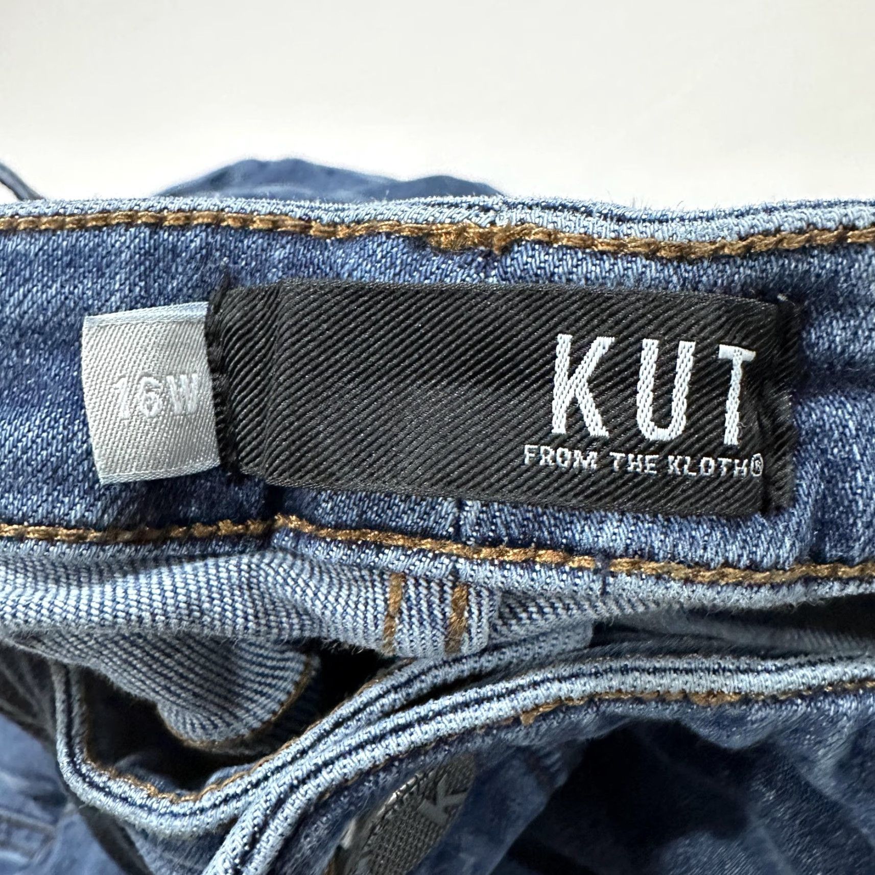 Vintage KUT from the Kloth Jeans Womens 16W Blue Rachael Mom High Rise DIY Raw Hem Size 38" / US 16 / IT 52 - 2 Thumbnail