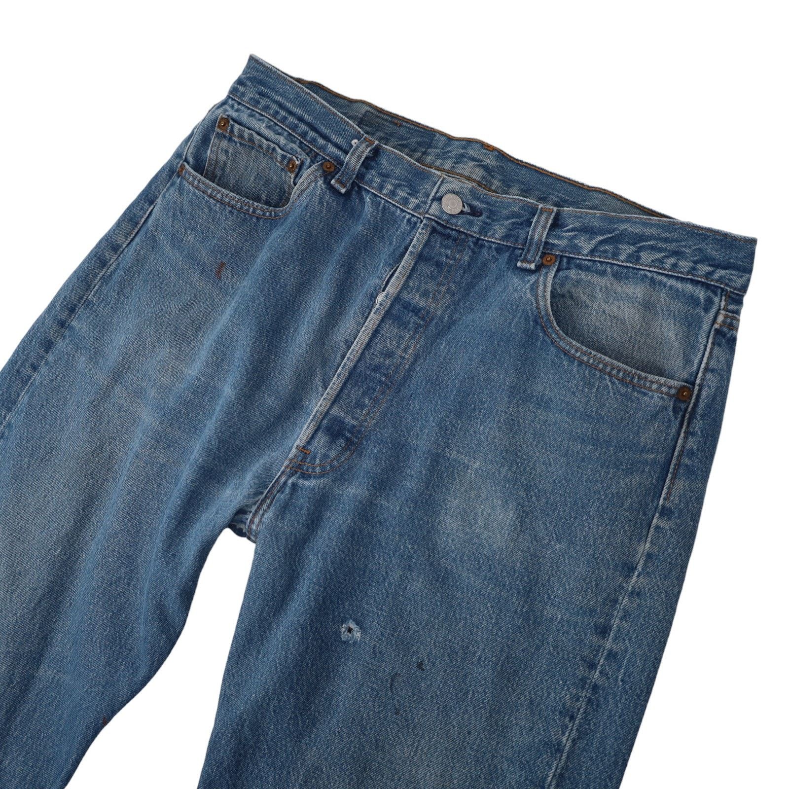 Levi's × Vintage Vintage USA Made Levis 501 Distressed Denim Jeans Size US 34 / EU 50 - 2 Thumbnail