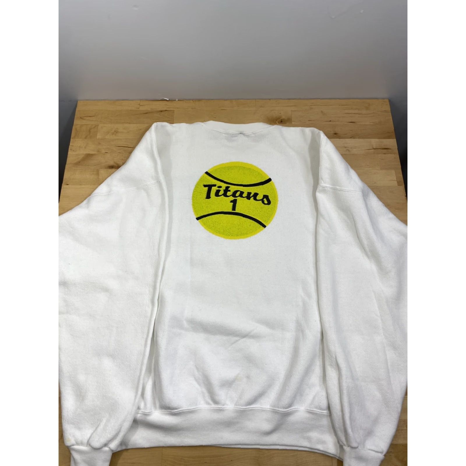 Vintage VINTAGE 90s Poway Titans Tennis White Sweatshirt Soffe Fleece 2XL Size XXL / US 16-18 / IT 52-54 - 4 Thumbnail