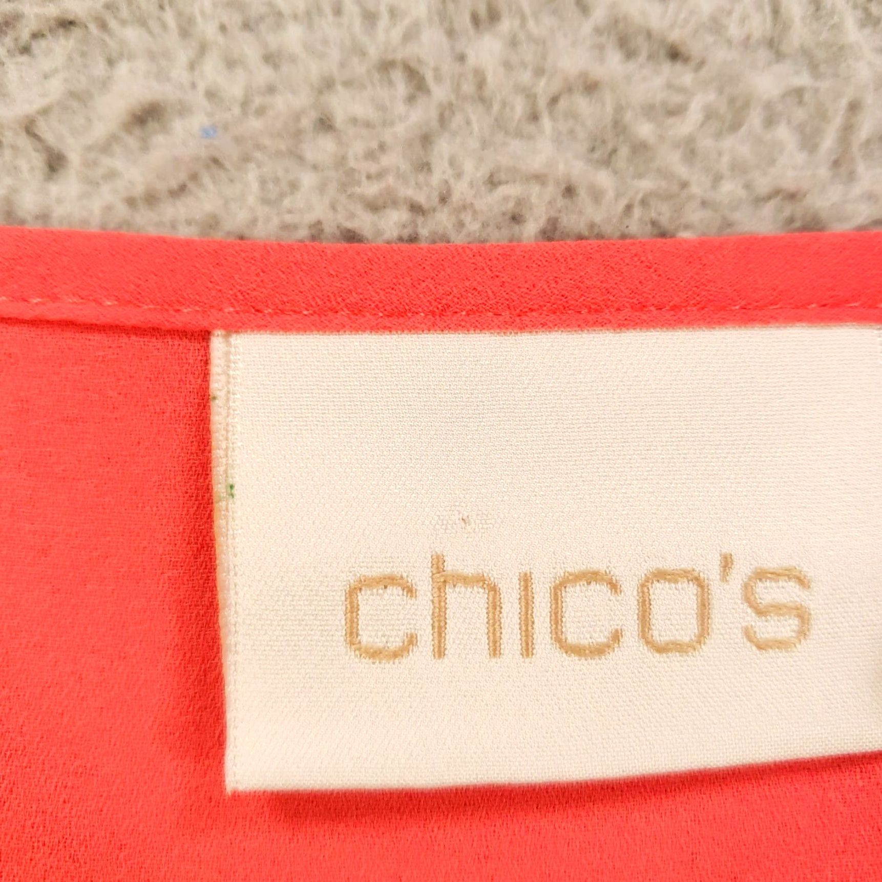 Vintage Chicos Blouse Tunic Womens XL Coral Henley Popover Asymmetrical Hem Artsy Size XL / US 12-14 / IT 48-50 - 6 Thumbnail