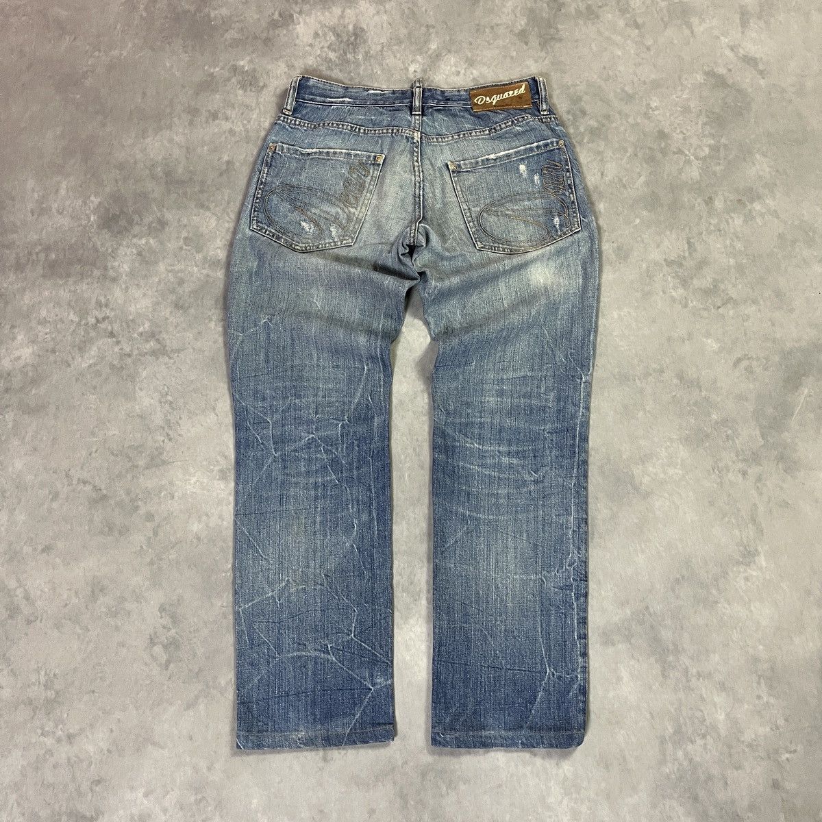 Number (N)ine Dsquared2 Distressed Light Wash Wide Leg Denim Kapital y2k Size US 27 - 8 Thumbnail