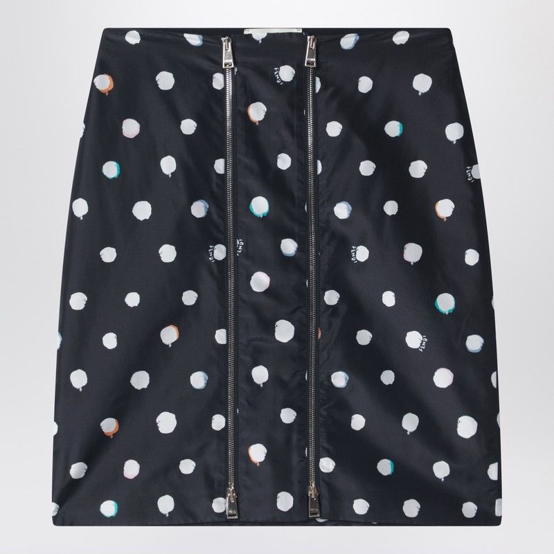 Fendi Fendi Black Printed Taffeta Skirt Size 30" / US 8 / IT 44 - 1 Thumbnail