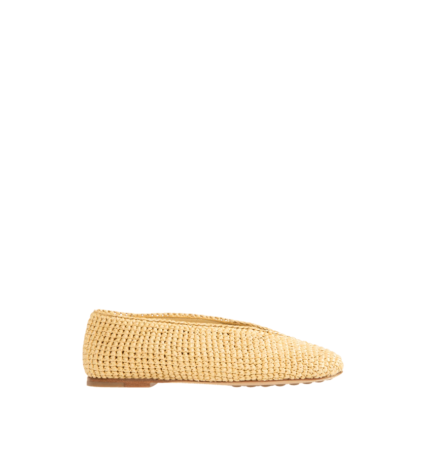 Bottega Veneta o1h1sh10526 Rosa Ballerina Flat in Beige/Natural Size US 8 / IT 38 - 1 Thumbnail