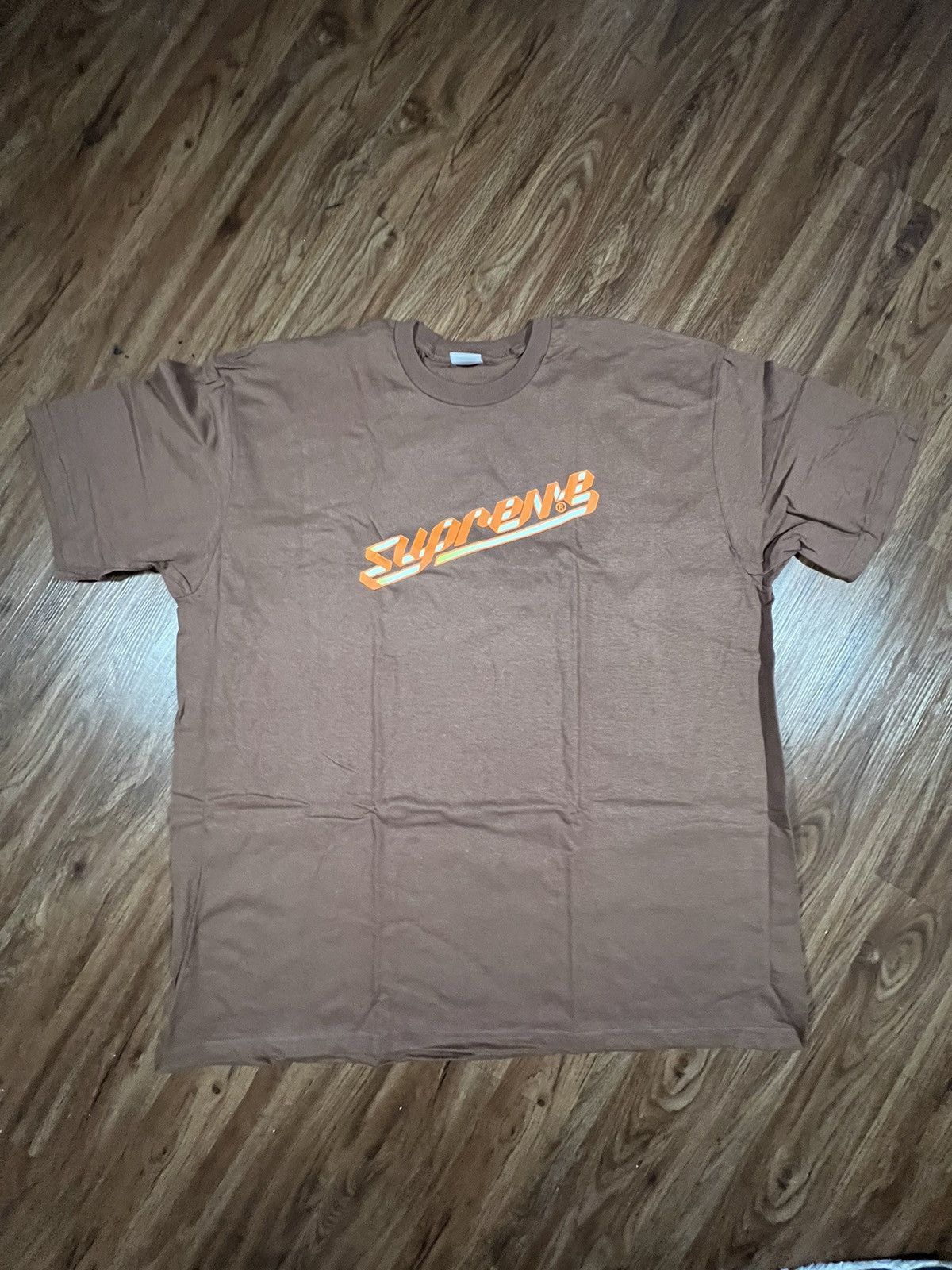 image of Hypebeast x Supreme Banner Shirt in Brown, Men's (Size 2XL)