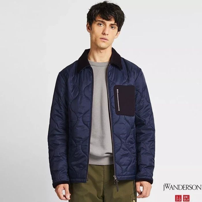 NWT JW Anderson X Uniqlo Quilted Blouson Blue Jacket Size S