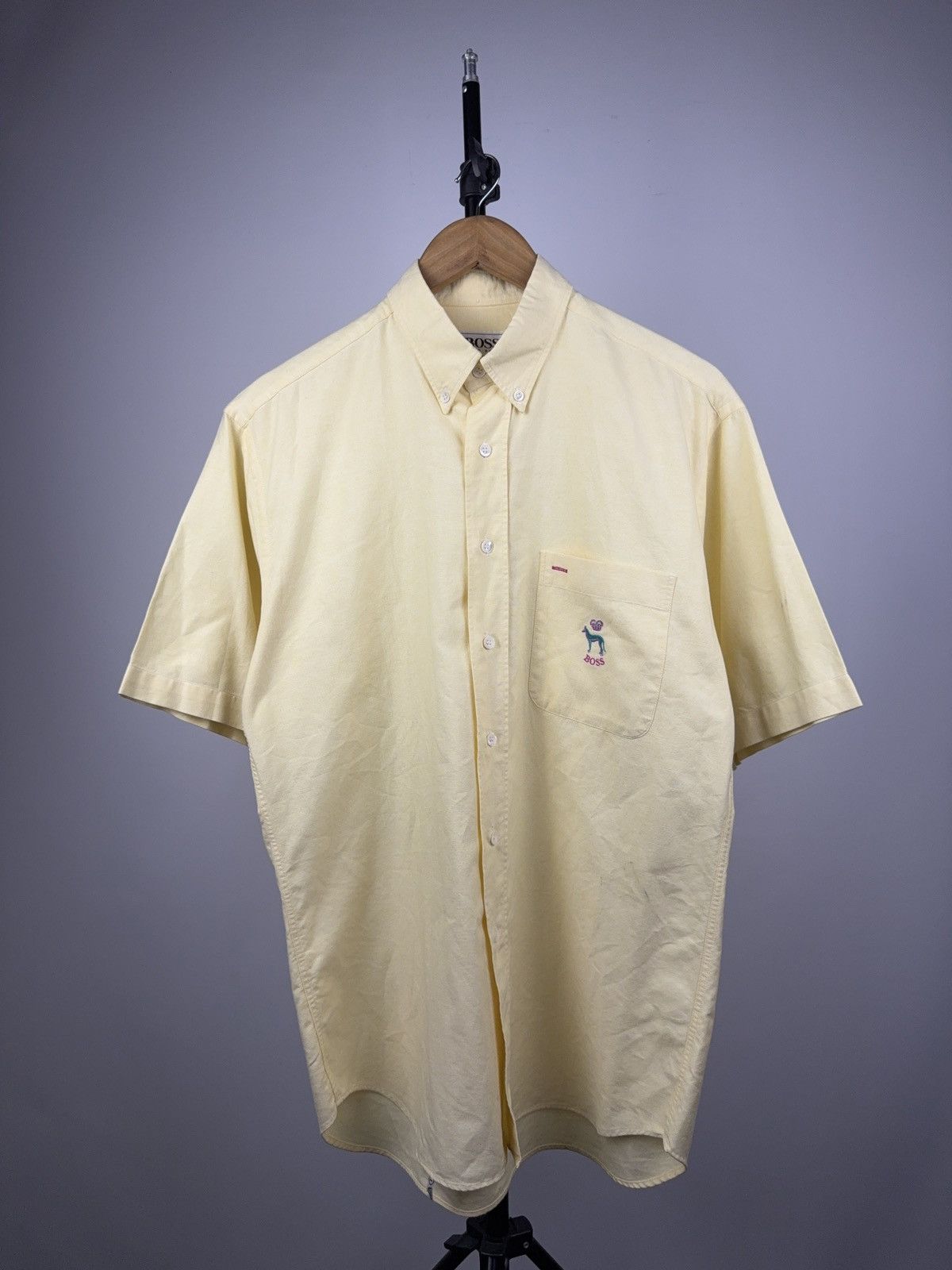 Hugo Boss Vintage 90s Hugo Boss Italy Dog Embroidered Button Shirt 🐾 Size US L / EU 52-54 / 3 - 1 Thumbnail