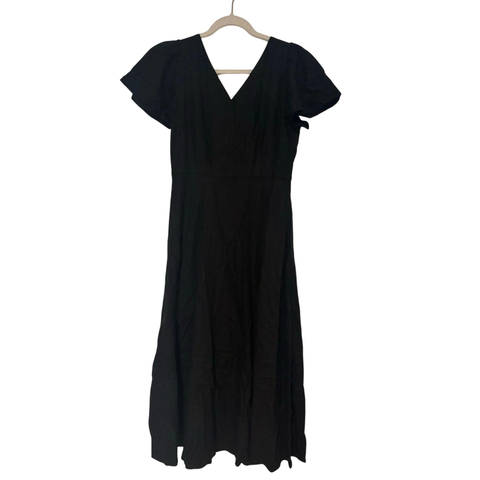 J.Crew NWT J.Crew Linen Blend Midi Dress Black Size 4 Size S / US 4 / IT 40 - 7 Thumbnail