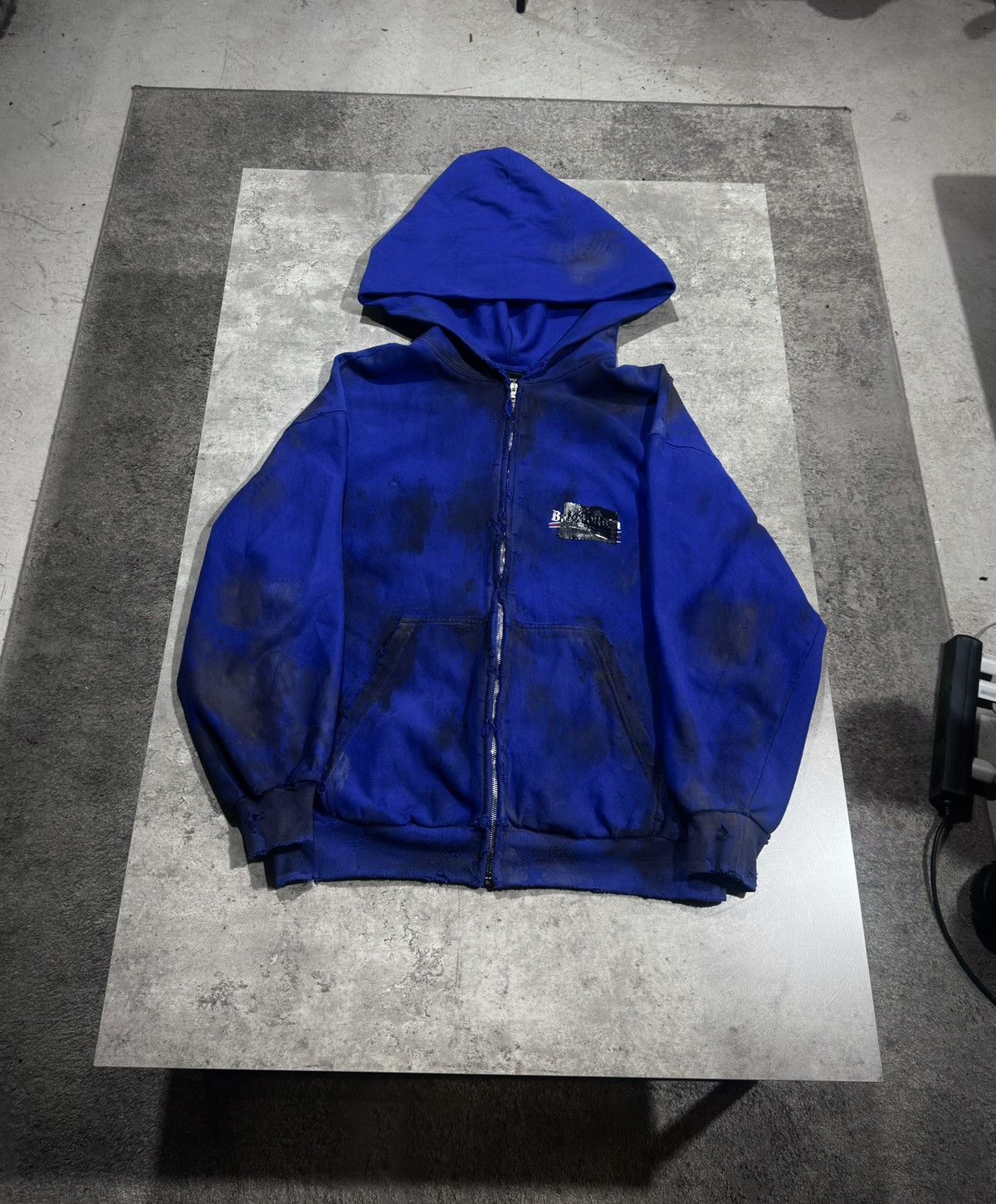 Balenciaga balenciaga gaffer zip hoodie 1/1 in the world | Grailed
