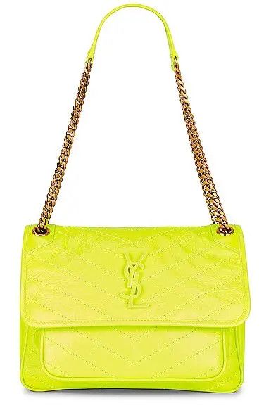 Saint Laurent Paris o1bcso1str0425 Size: OS/Niki Medium Chain Bag in Yellow Size ONE SIZE - 1 Thumbnail