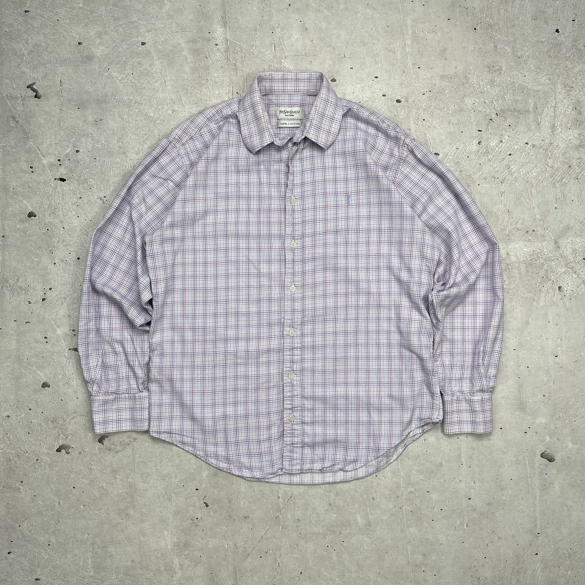 Vintage × Yves Saint Laurent Vintage Yves Saint Laurent Classic Shirt button up Cotton Size US M / EU 48-50 / 2 - 2 Thumbnail