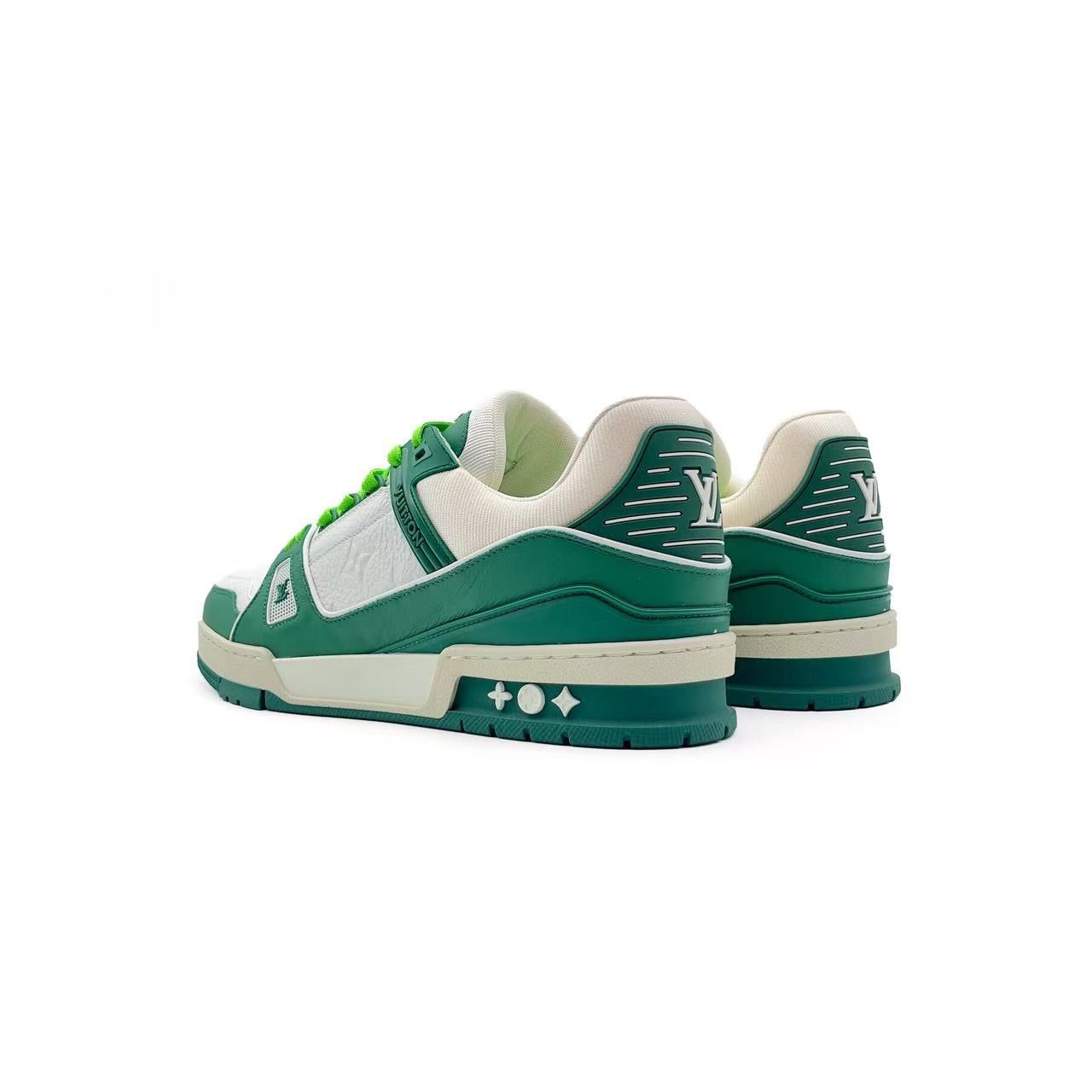 Louis Vuitton Louis Vuitton Green & White Leather Trainer Sneakers Size US 9 / IT 39 - 3 Thumbnail