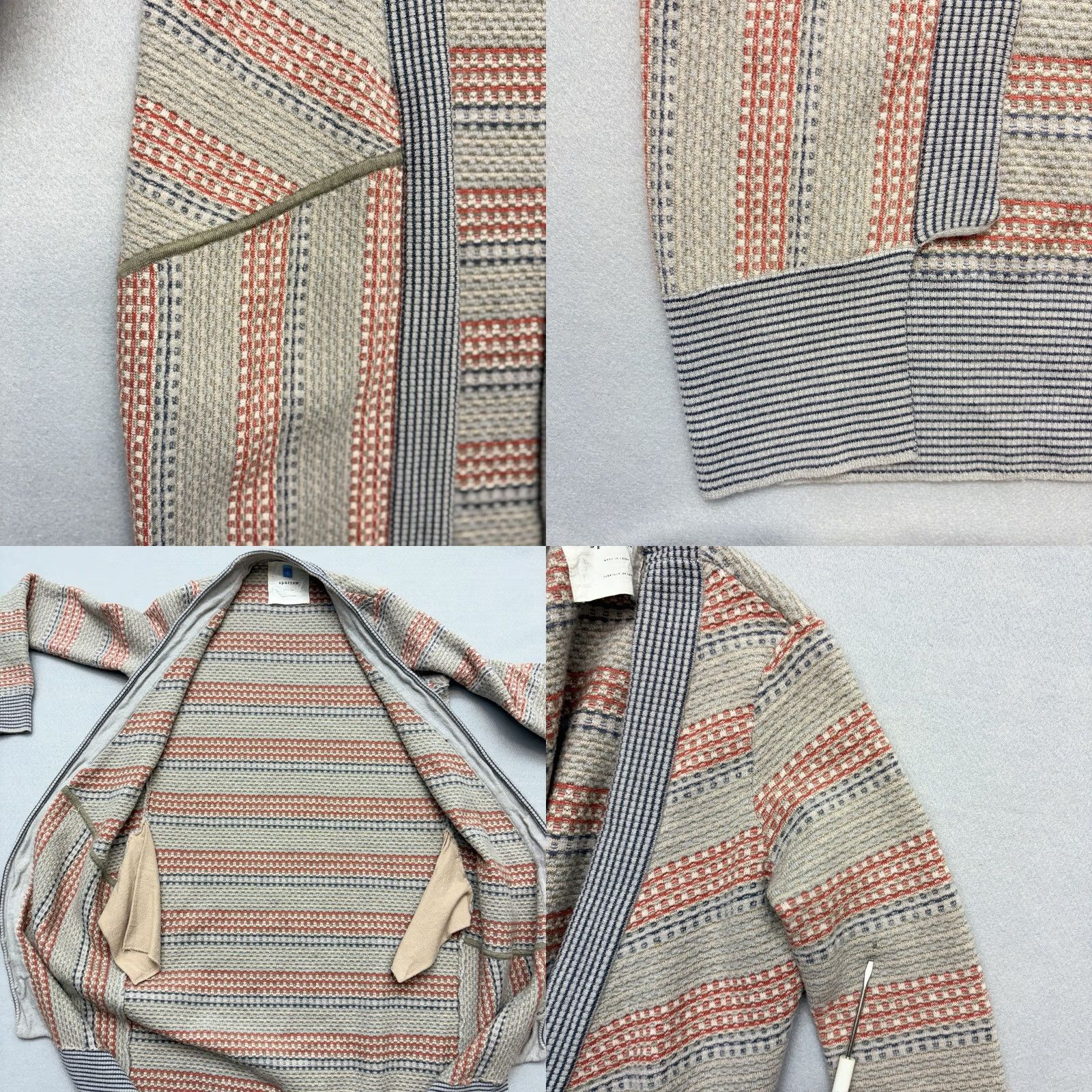 Arrow VINTAGE Anthropologie Sparrow Open Cardigan Sweater Duster Gray Taupe Striped Pockets S Women Booth? Size S / US 4 / IT 40 - 8 Thumbnail