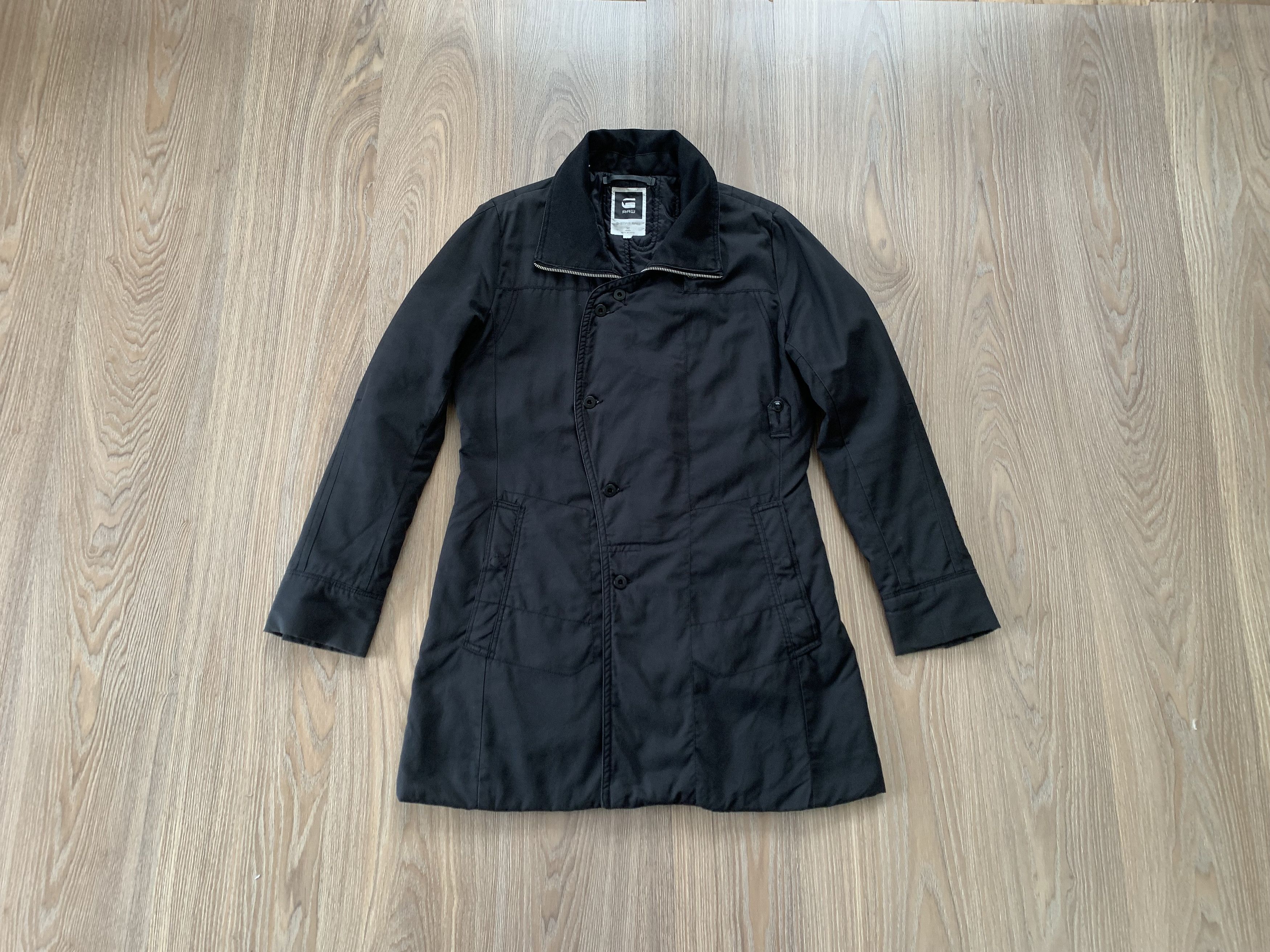 G-Star Womens G Star Raw 3301 Minor Black Trench Coat Size L / US 10 / IT 46 - 1 Thumbnail