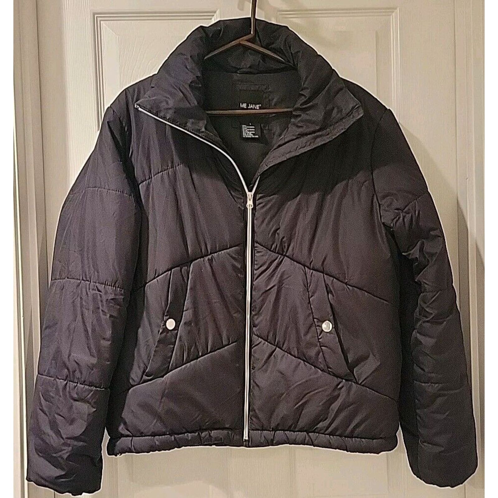 Other Me Jane Quilted Puffer Bomber Jacket Zipper Snap Womens Sz L Size L / US 10 / IT 46 - 1 Thumbnail