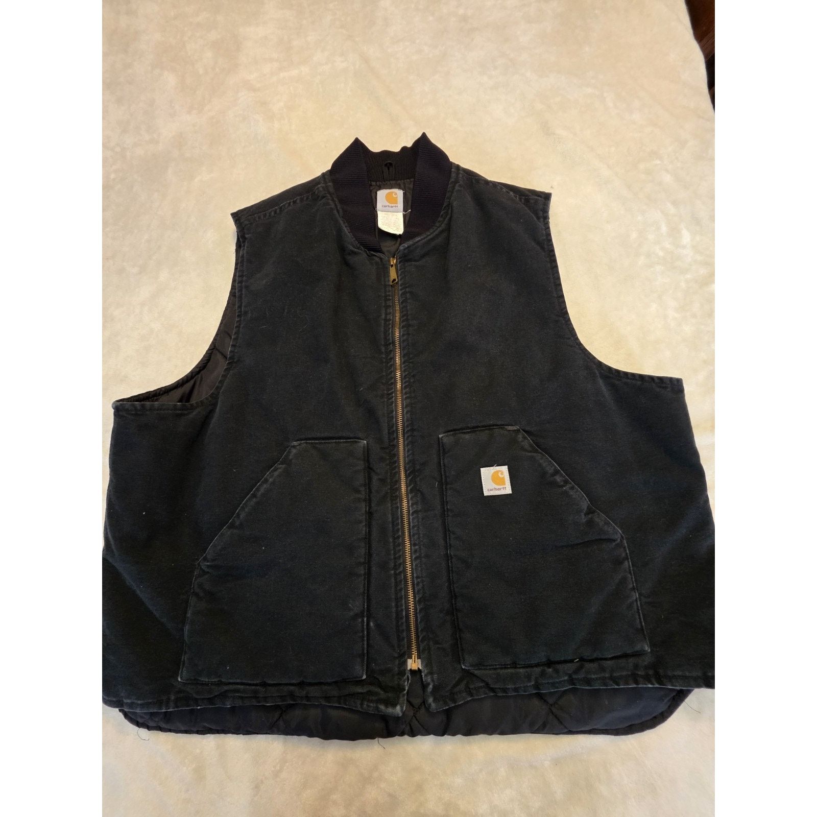 Carhartt Mens Carhartt V01 BLK Quilted Lined Work Vest Black Size 3XL Size US XXL / EU 58 / 5 - 1 Thumbnail