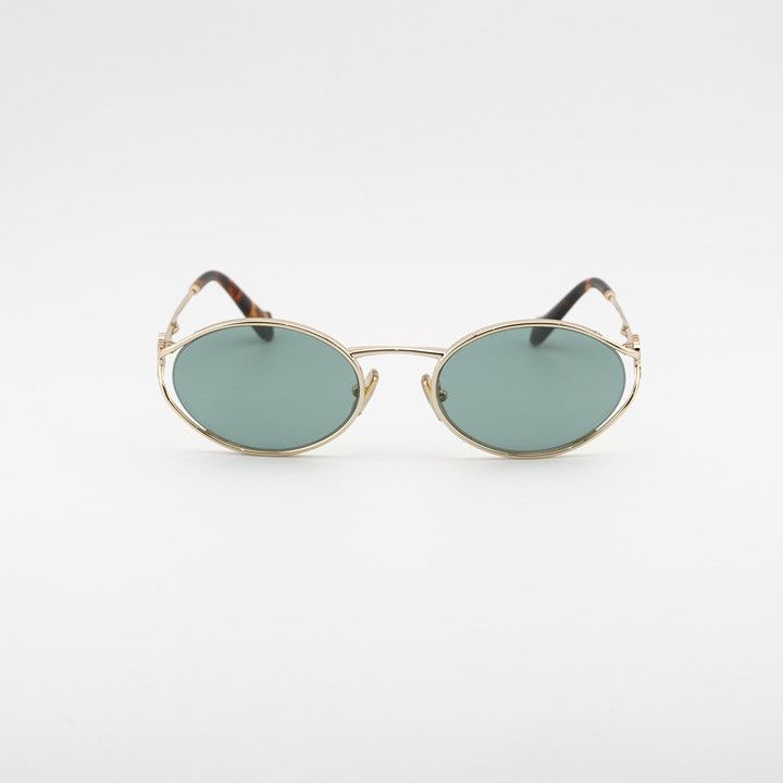 Miu Miu Miu Miu MU52YS 5AK04M Sunglasses Gold Oval Frame, Green Size ONE SIZE - 2 Thumbnail